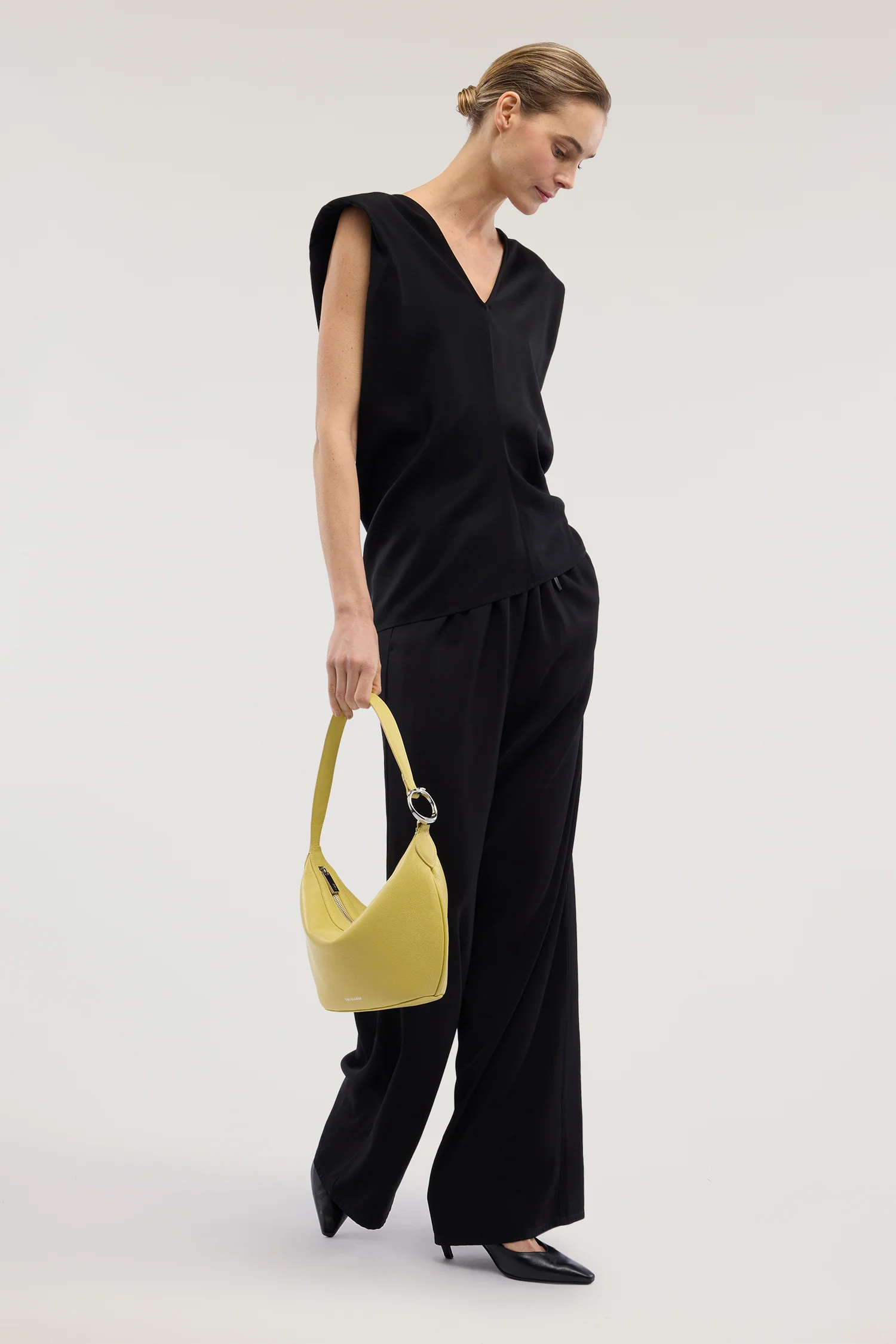 Palazzo trousers in viscose twill