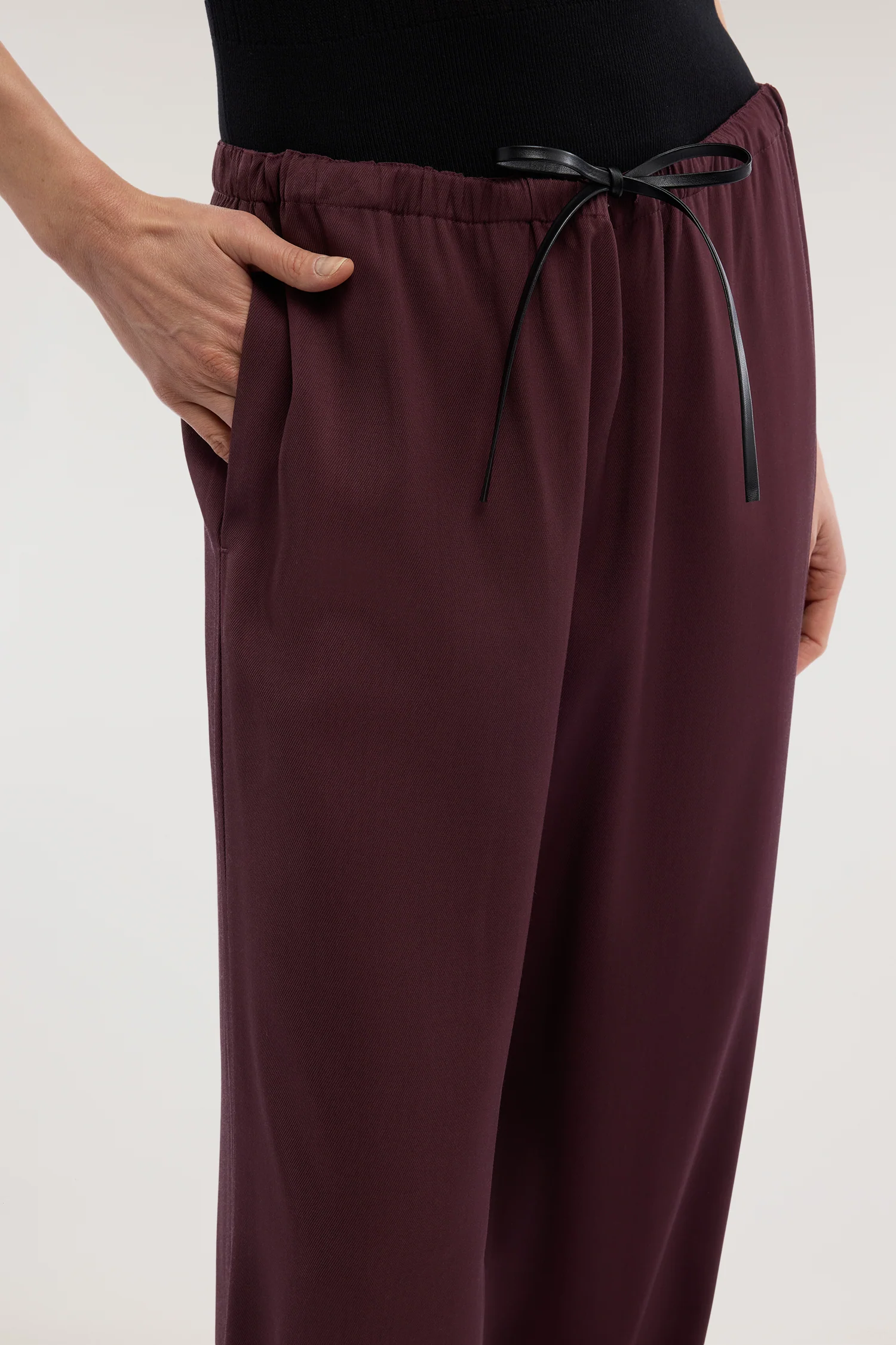 Palazzo trousers in viscose twill - Image 3