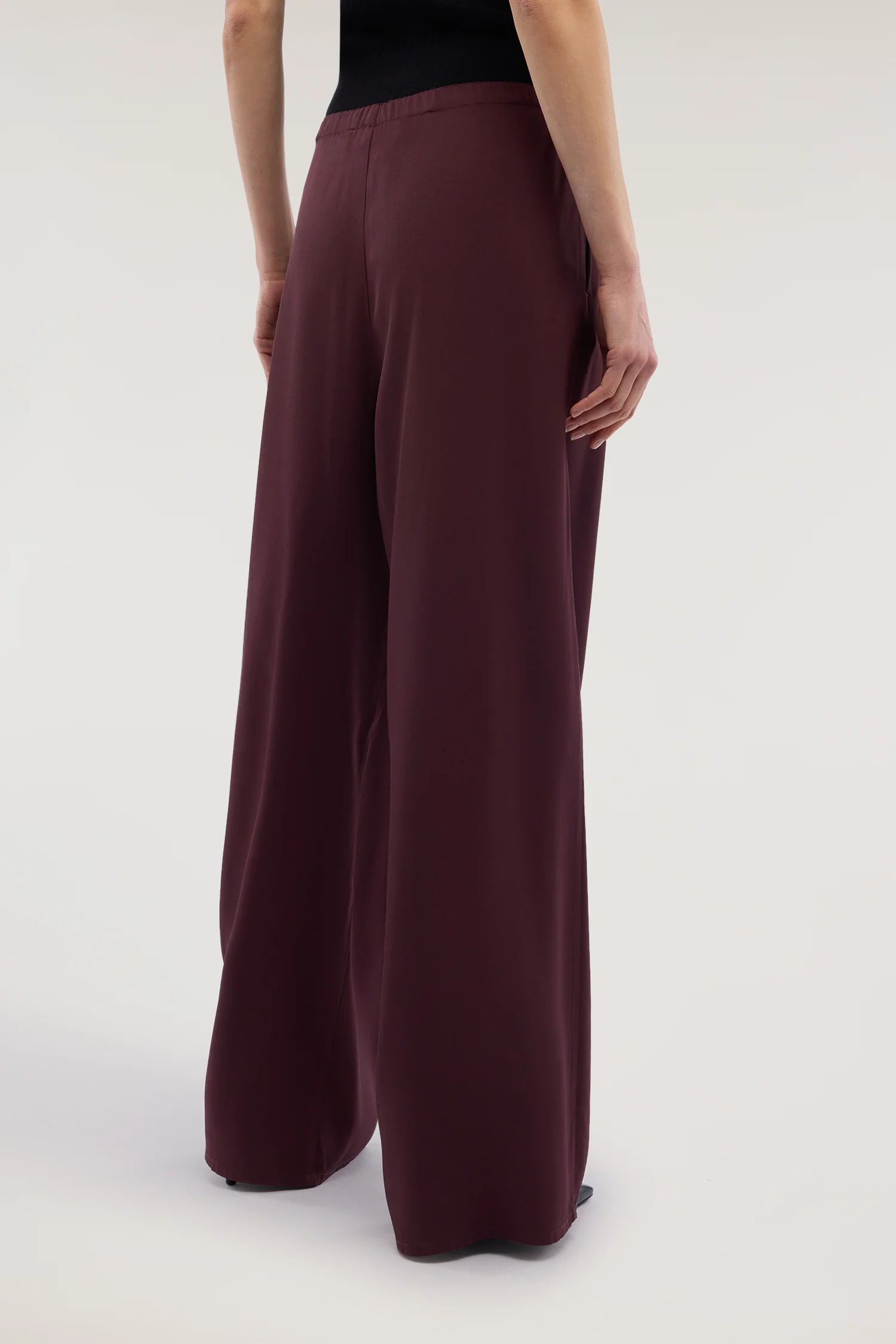 Palazzo trousers in viscose twill - Image 4