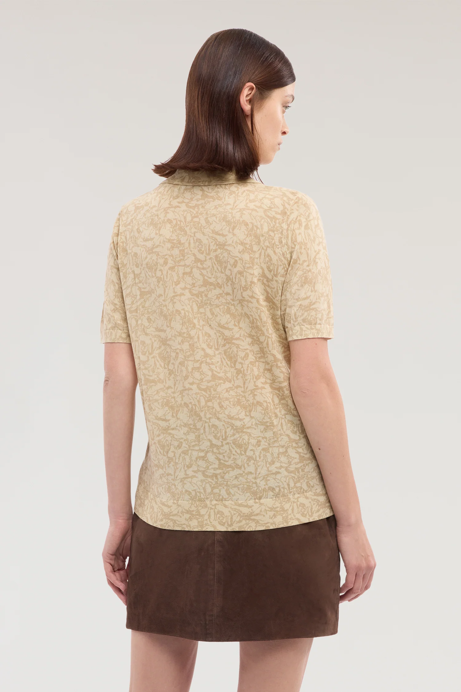 Polo shirt with print in lyocell, cotton and silk - Image 3