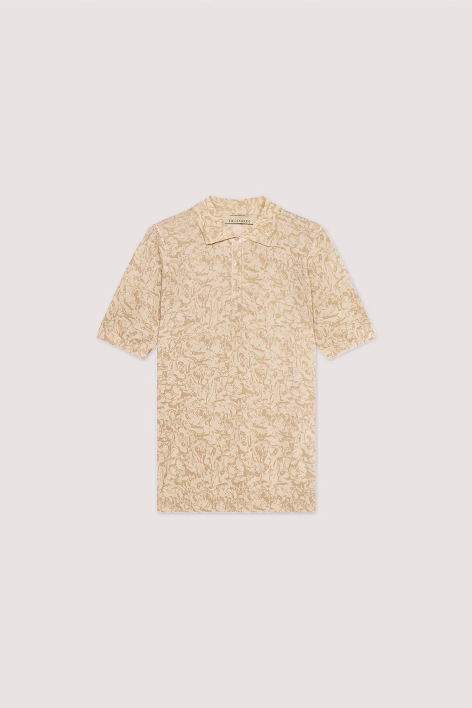 Polo shirt with print in lyocell, cotton and silk - Image 5