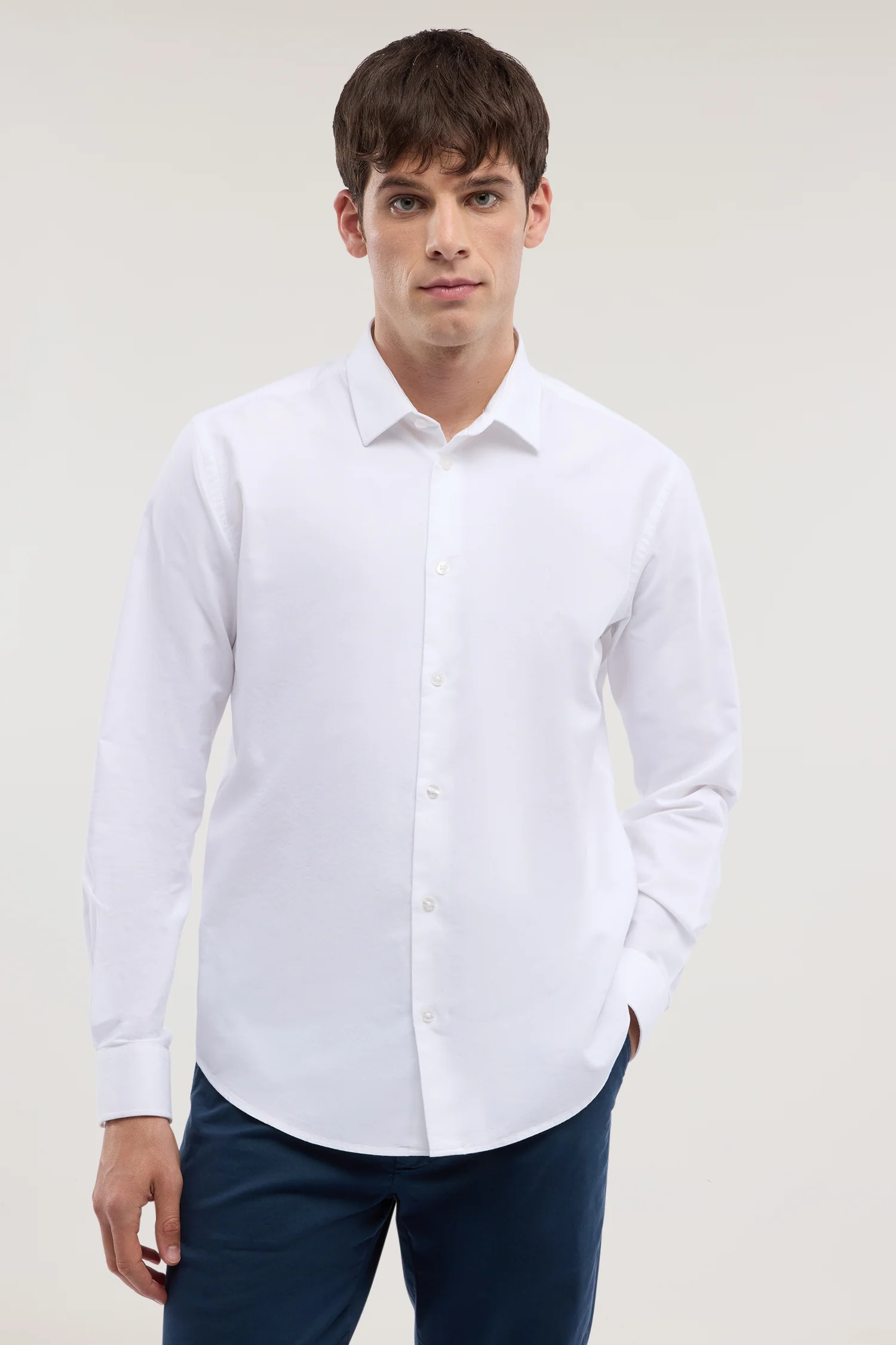 Regular-fit shirt in cotton oxford