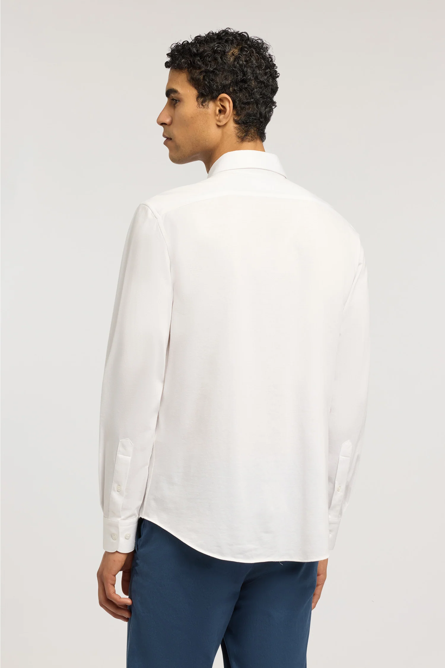 Regular fit shirt in melange stretch jersey - Image 3