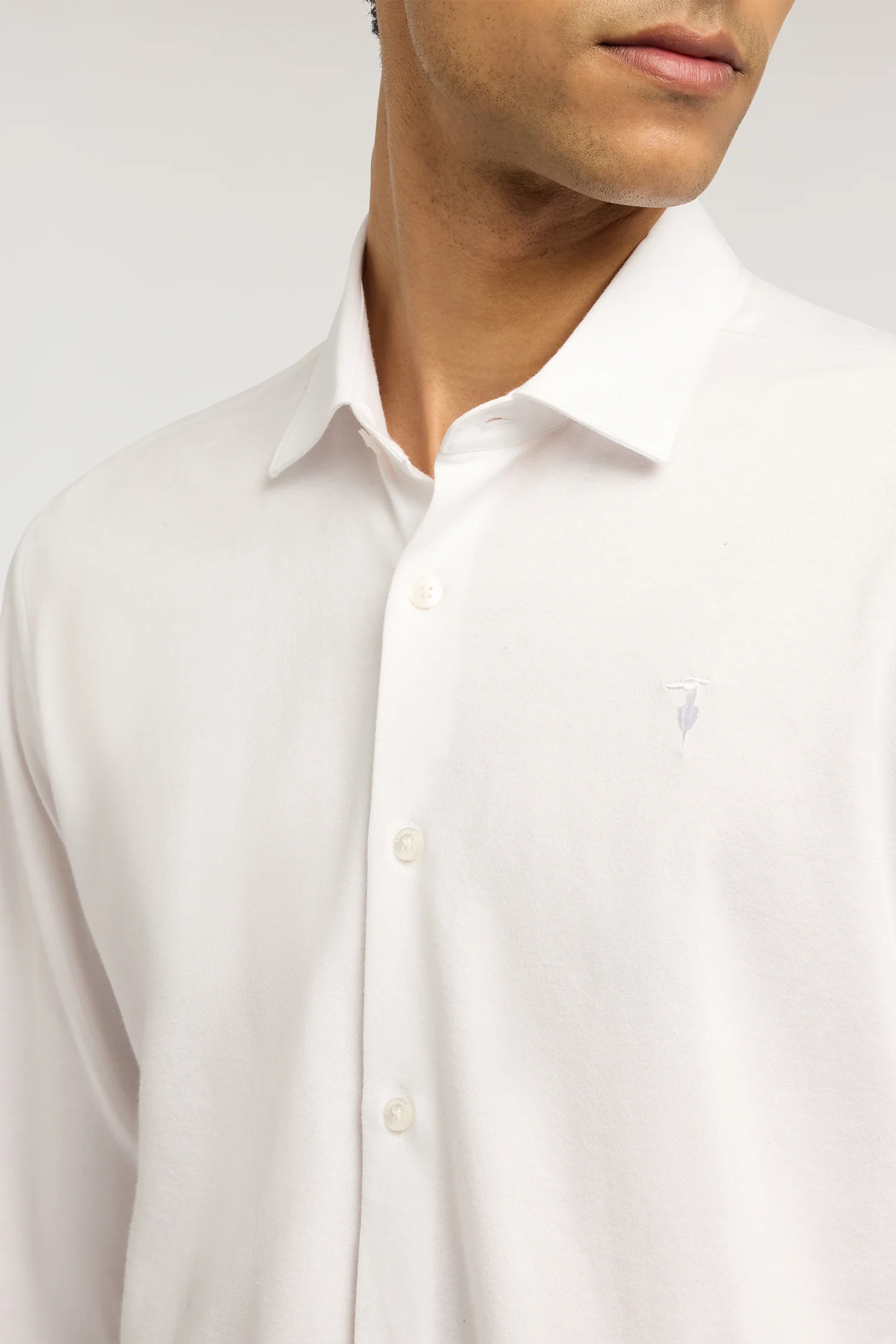 Regular fit shirt in melange stretch jersey - Image 4