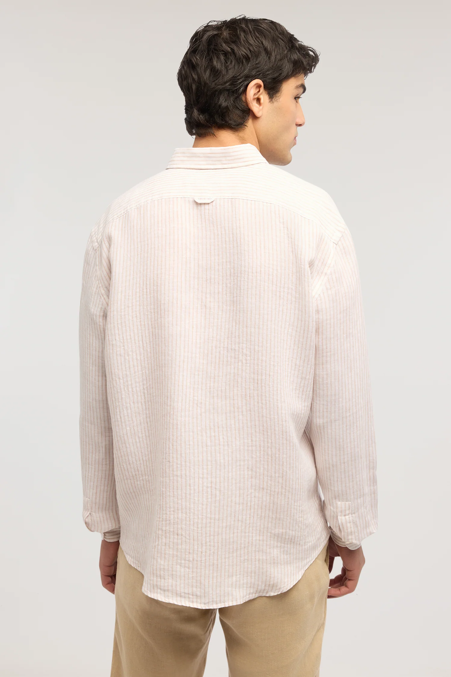 Regular fit striped linen shirt - Image 2