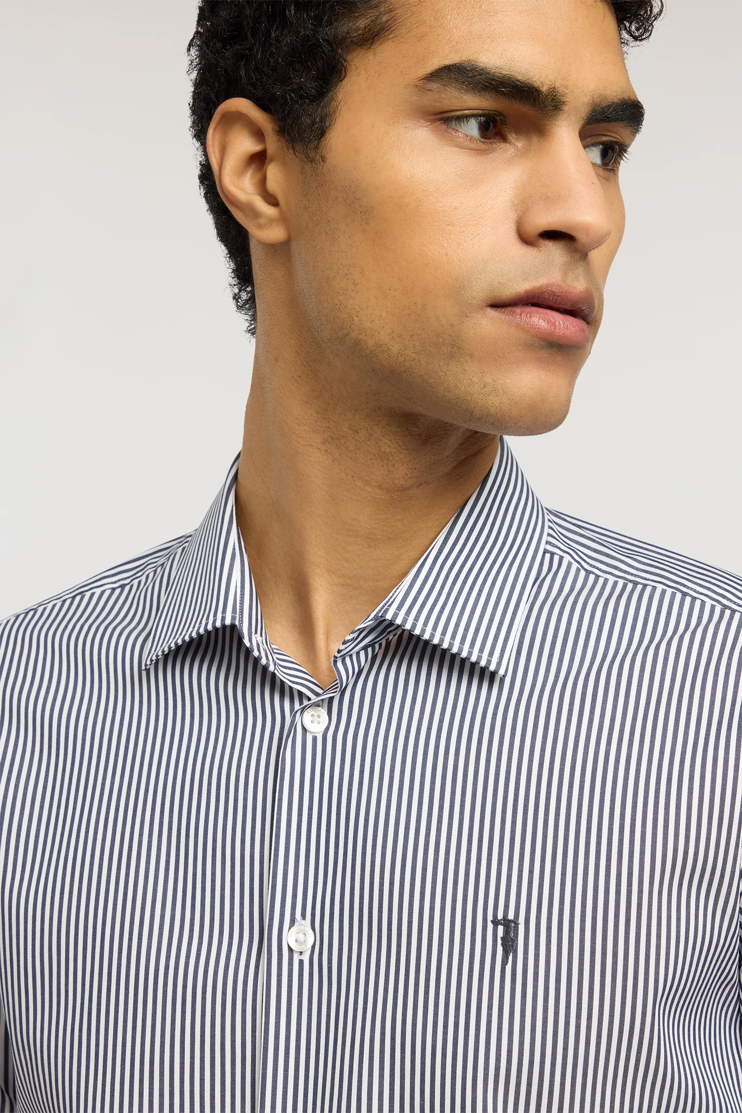 Regular-fit striped poplin shirt - Image 3