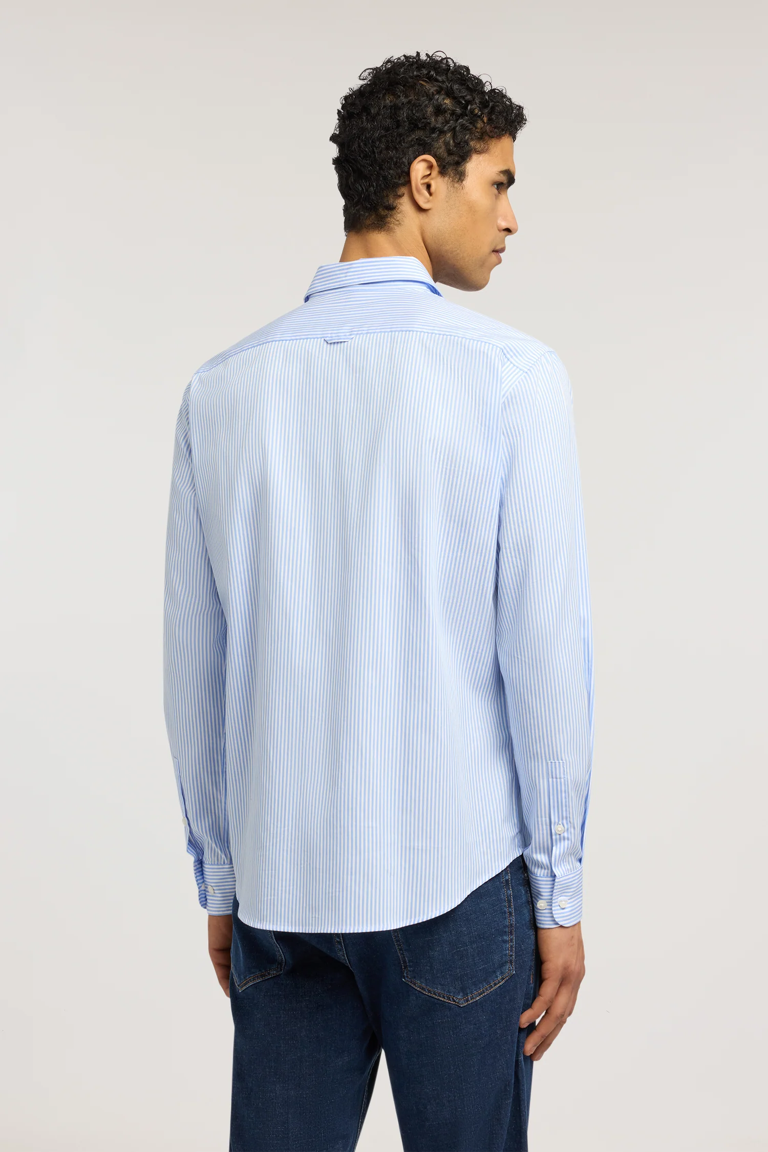 Regular-fit striped poplin shirt - Image 3