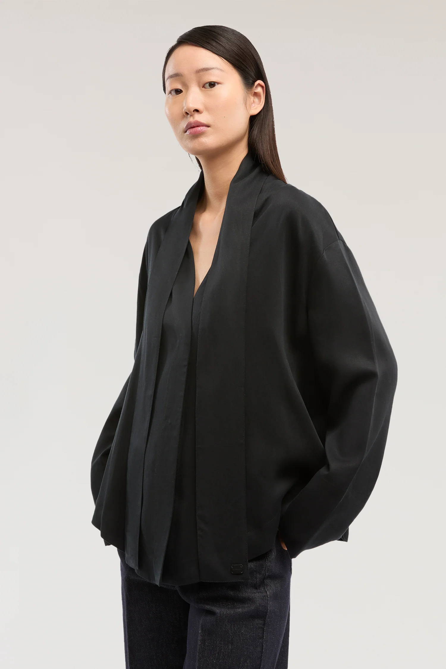 Relaxed fit jacket shirt with scarf - Image 2