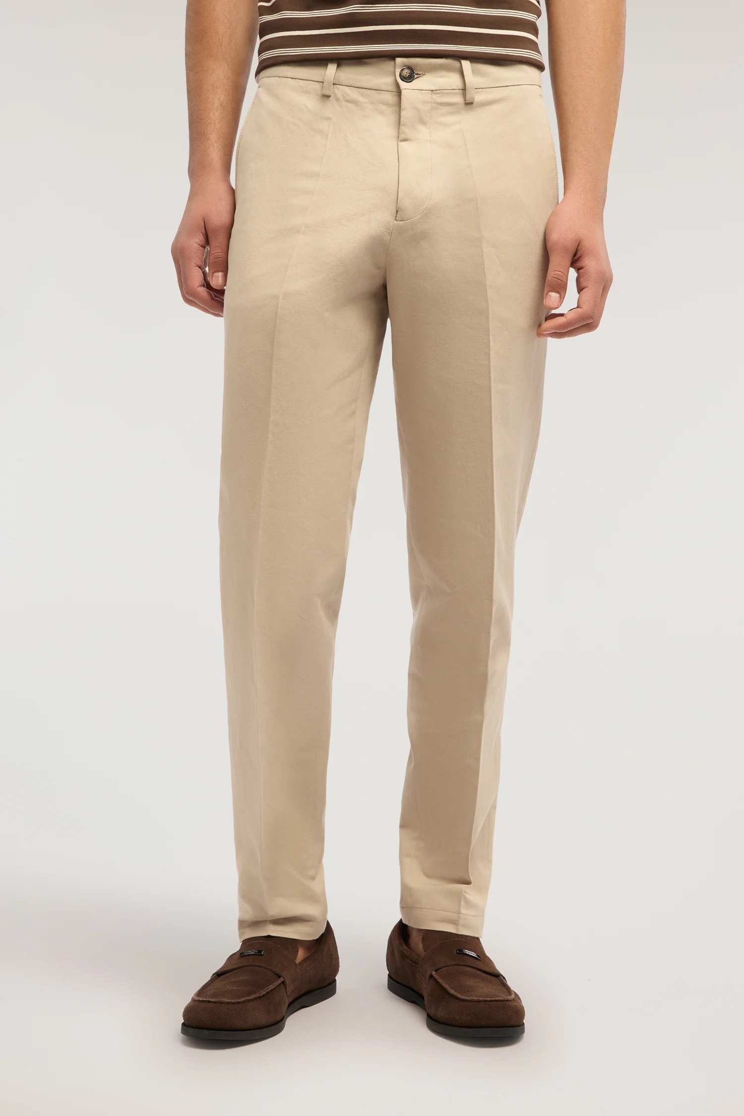 Relaxed fit trousers in linen blend