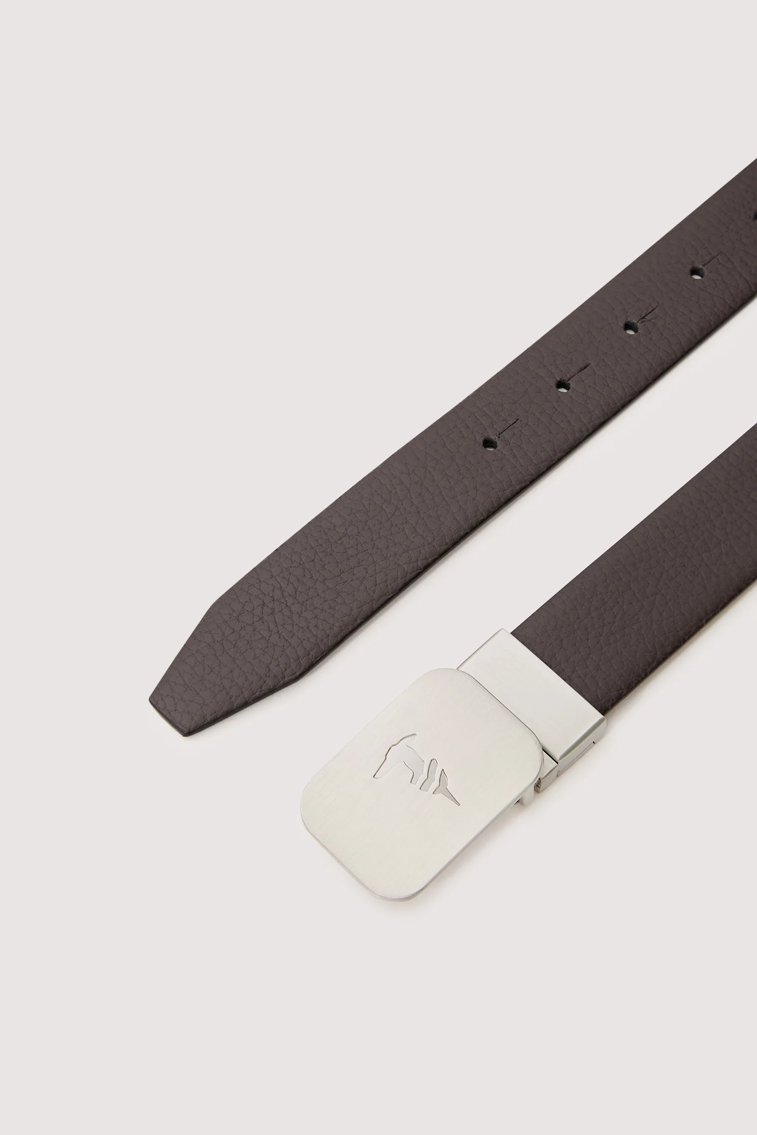Reversible calf leather belt with greyhound buckle - Image 3