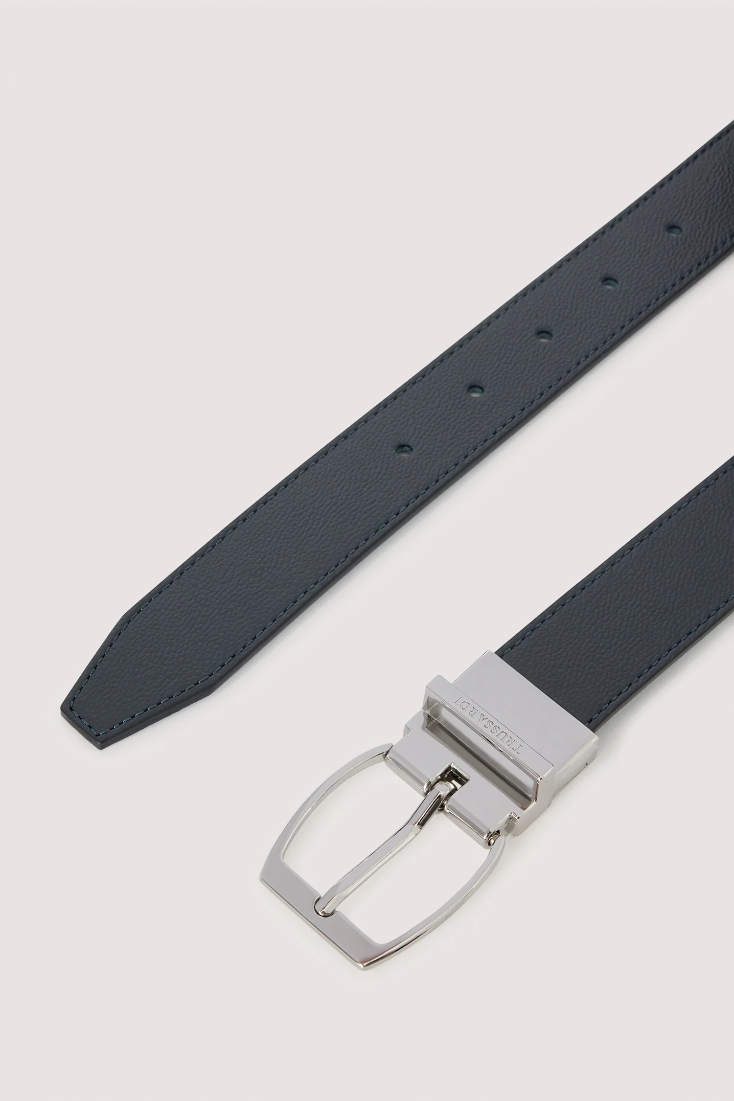 Reversible leather and crepe belt - Image 3