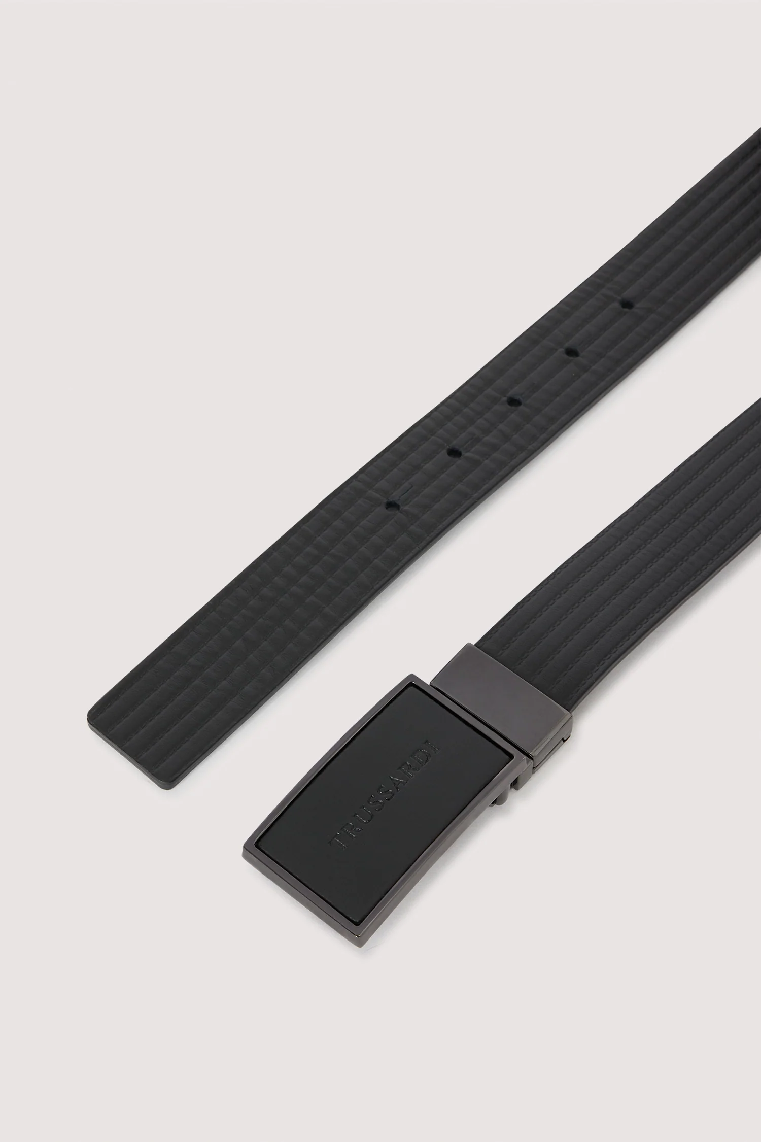 Reversible leather belt with buckle - Image 3