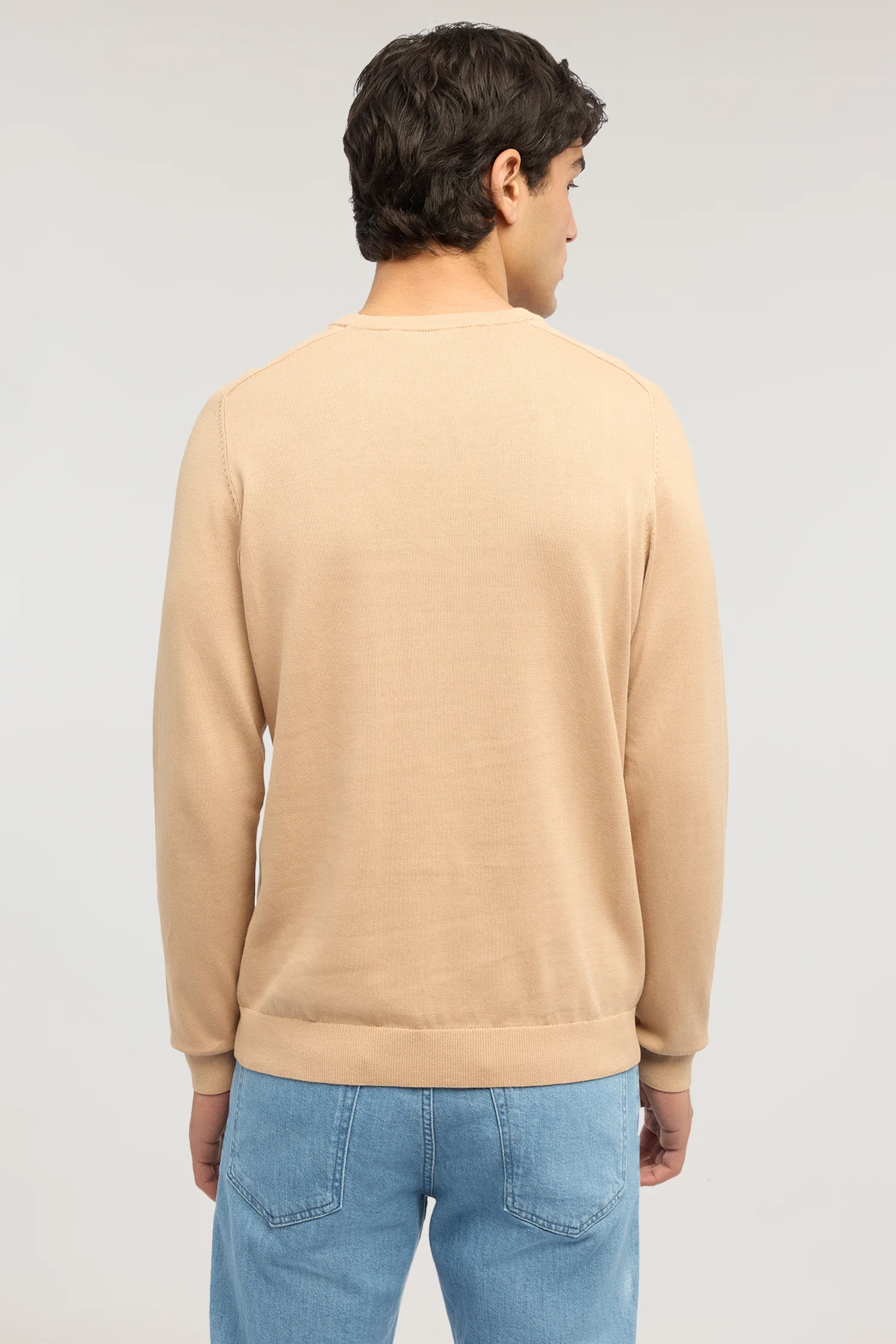 Round neck jumper in cotton and silk - Image 2