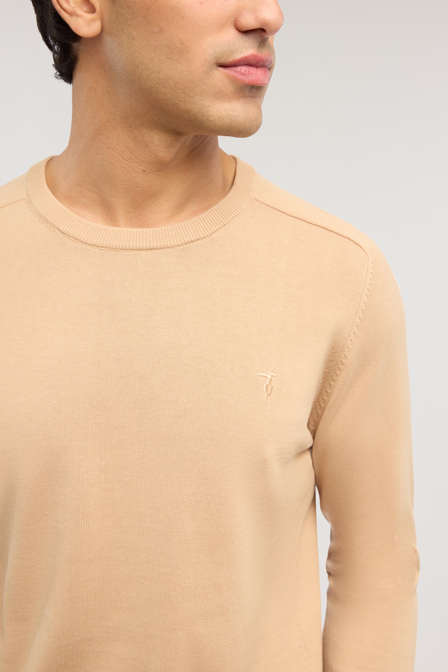 Round neck jumper in cotton and silk - Image 3