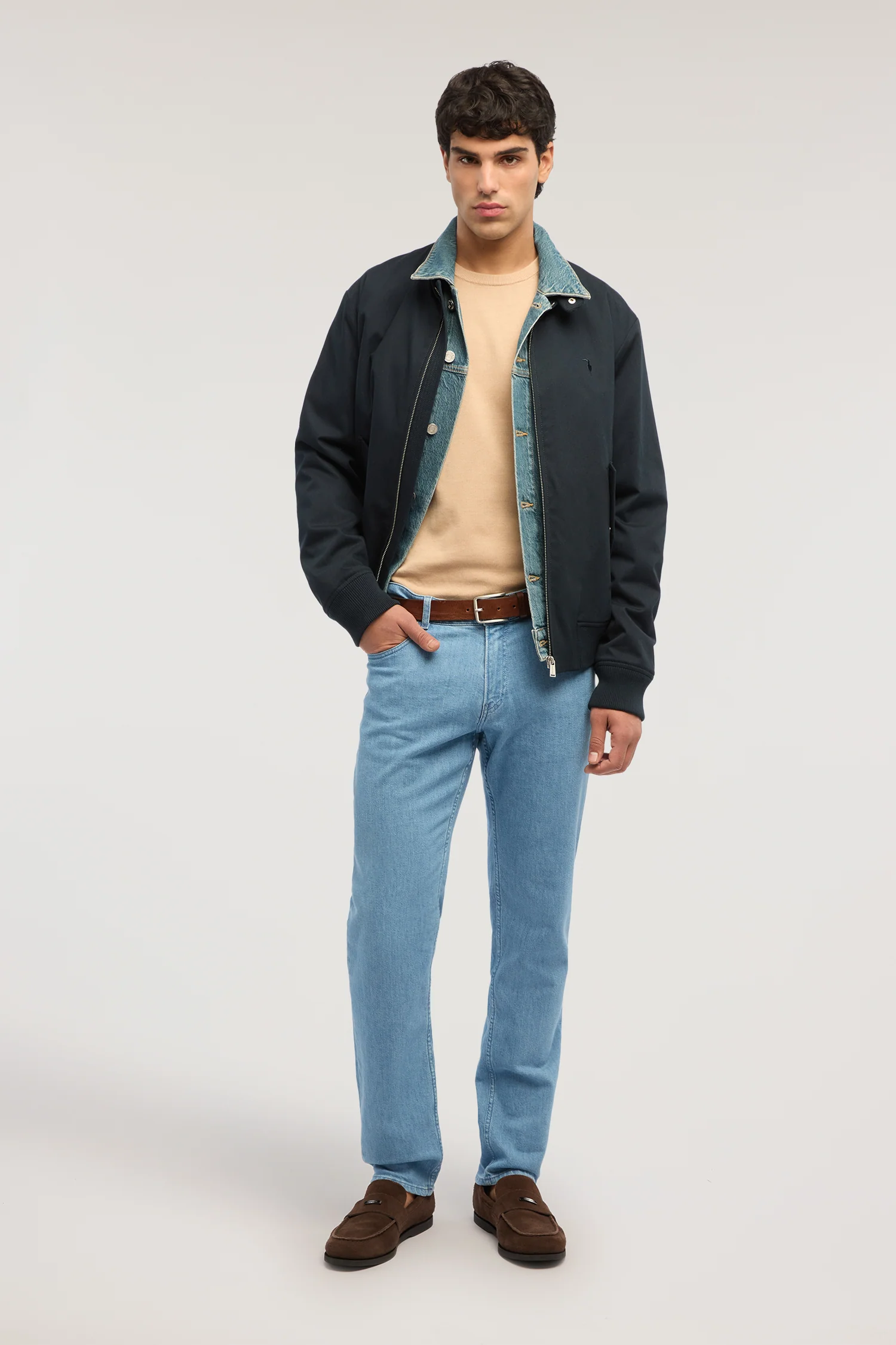 Round neck jumper in cotton and silk - Image 4