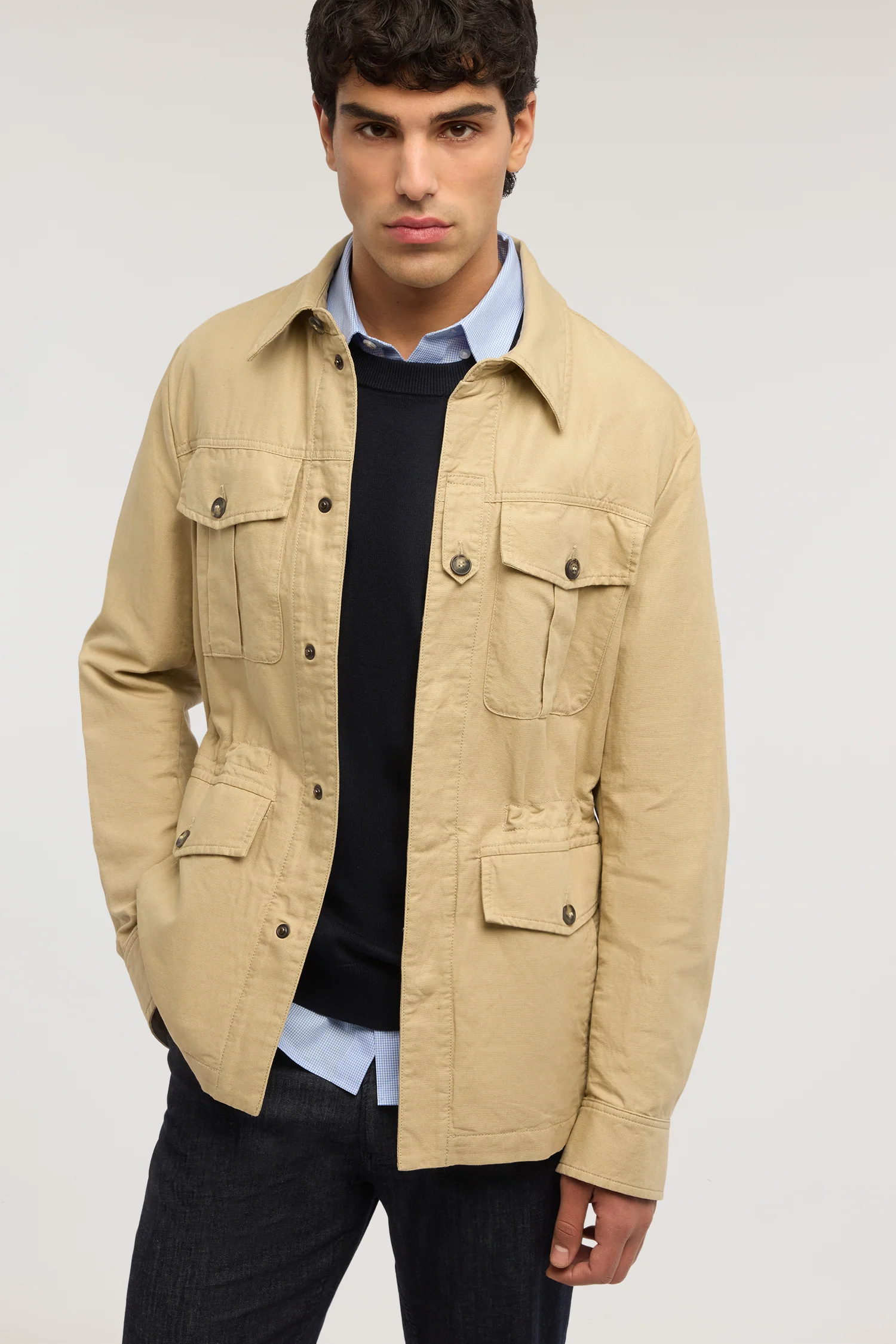 Saharan jacket in cotton and linen