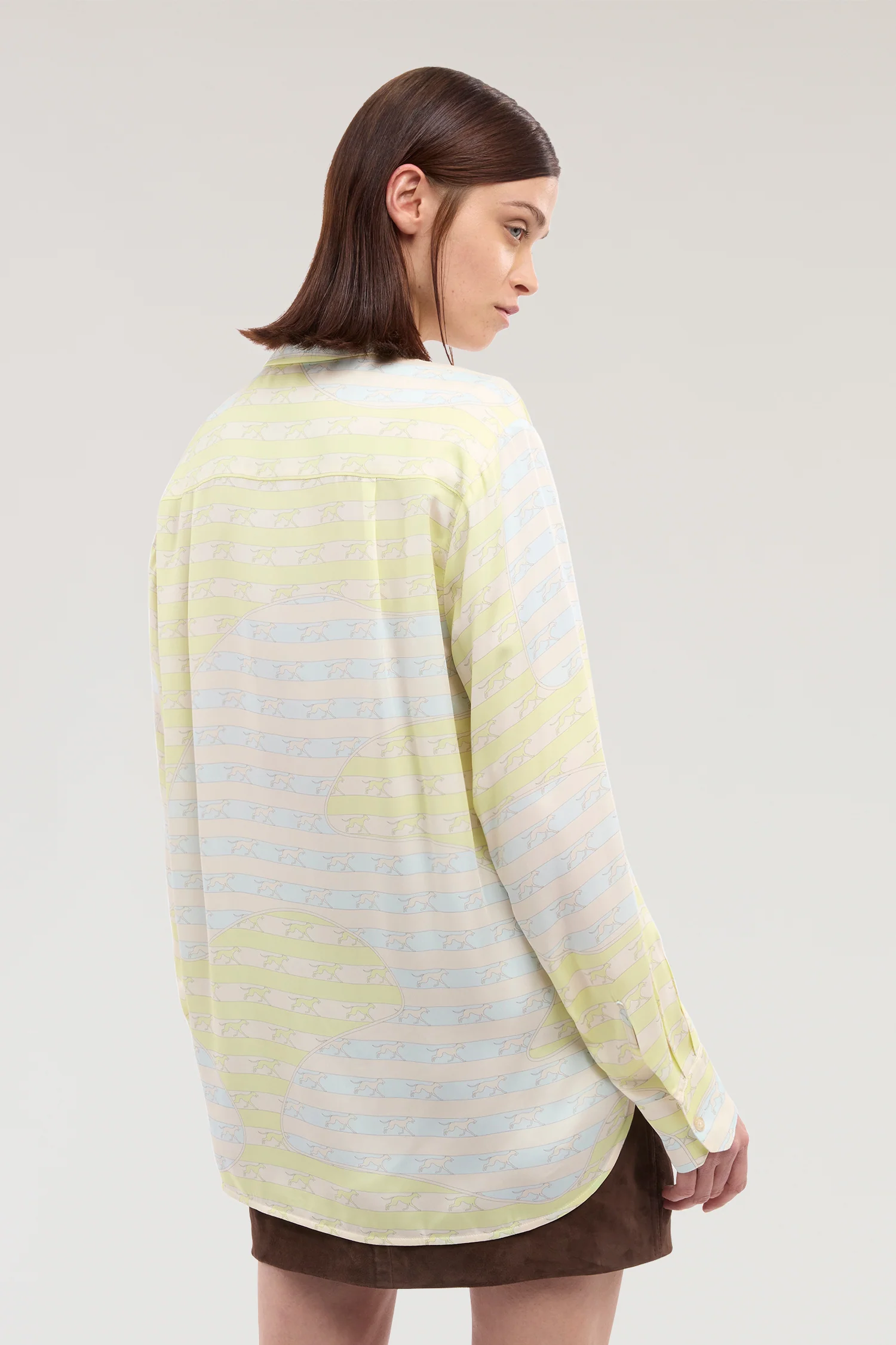Satin overshirt with print - Image 3