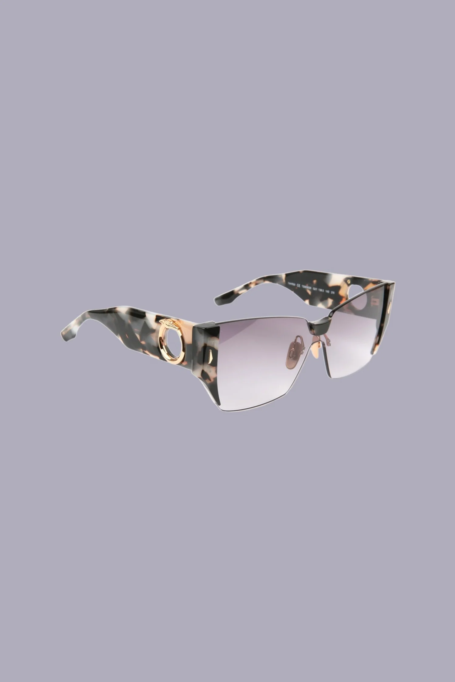 Semi-rimless sunglasses with detail