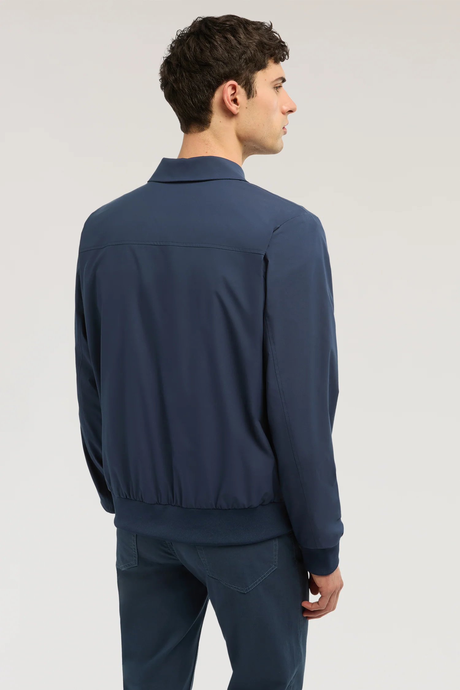 Shirt collar jacket in microfibre - Image 3