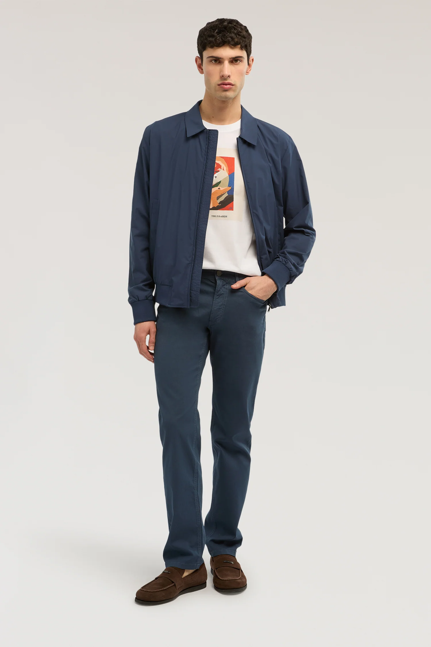 Shirt collar jacket in microfibre - Image 4