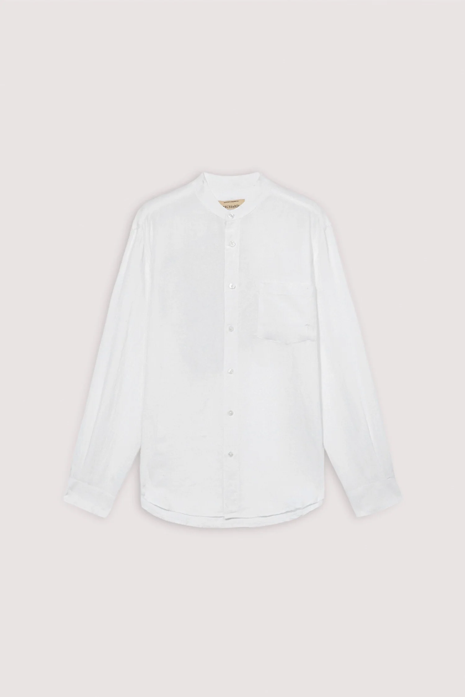 Shirt with Korean collar in linen - Image 5