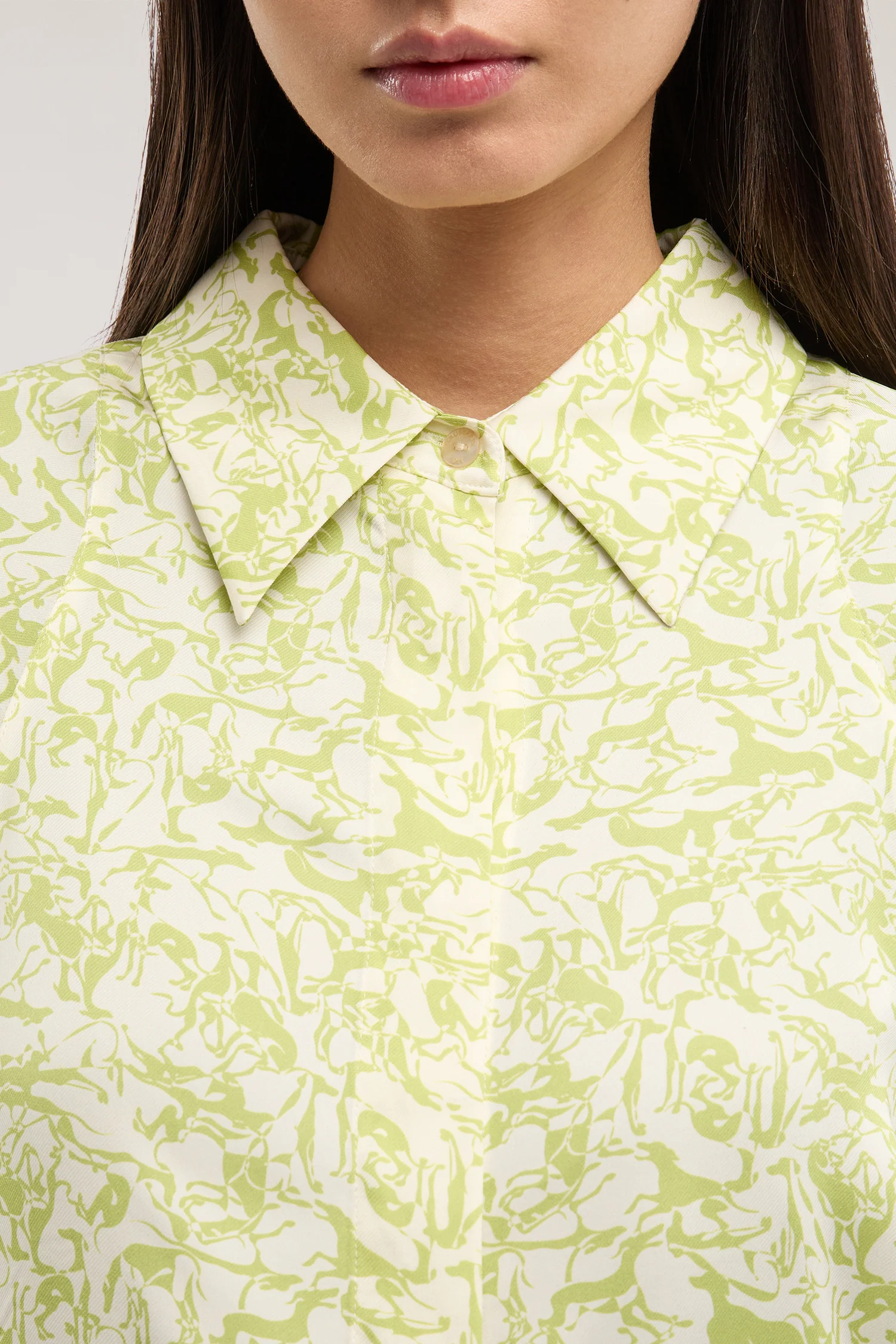 Shirt with viscose twill print