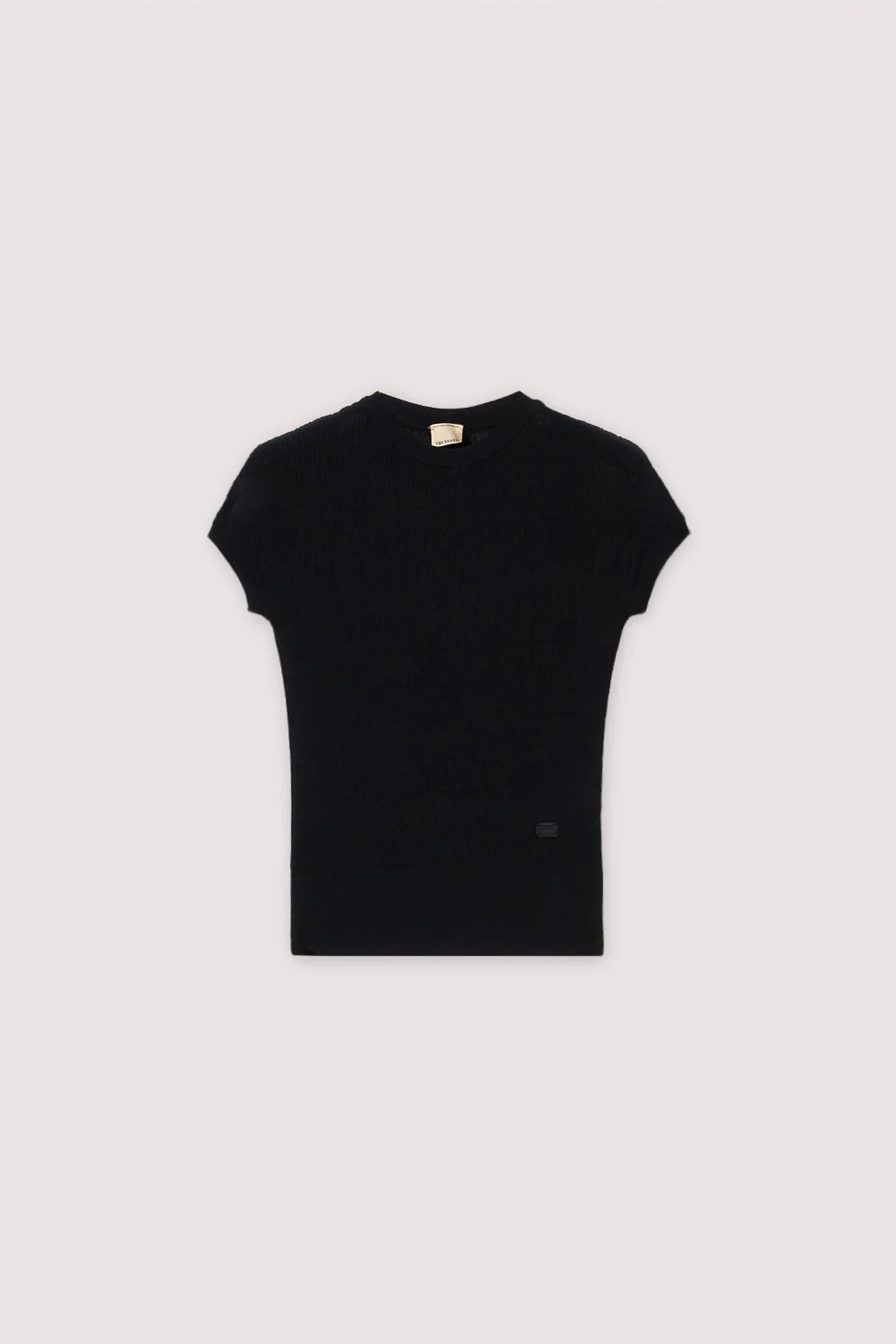 Short-sleeved cotton crepe T-shirt with 3D texture - Image 4