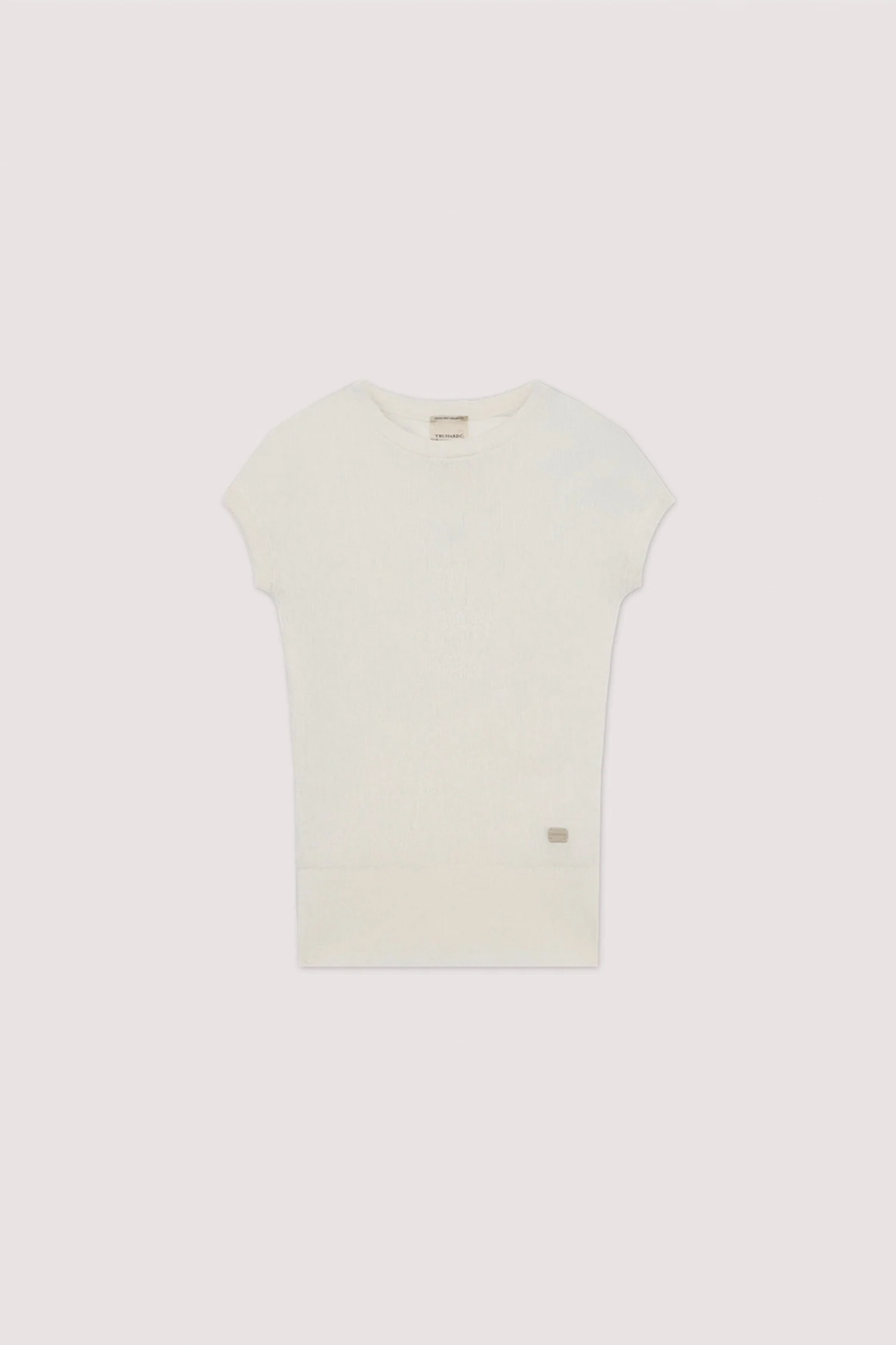 Short-sleeved cotton crepe T-shirt with 3D texture - Image 5