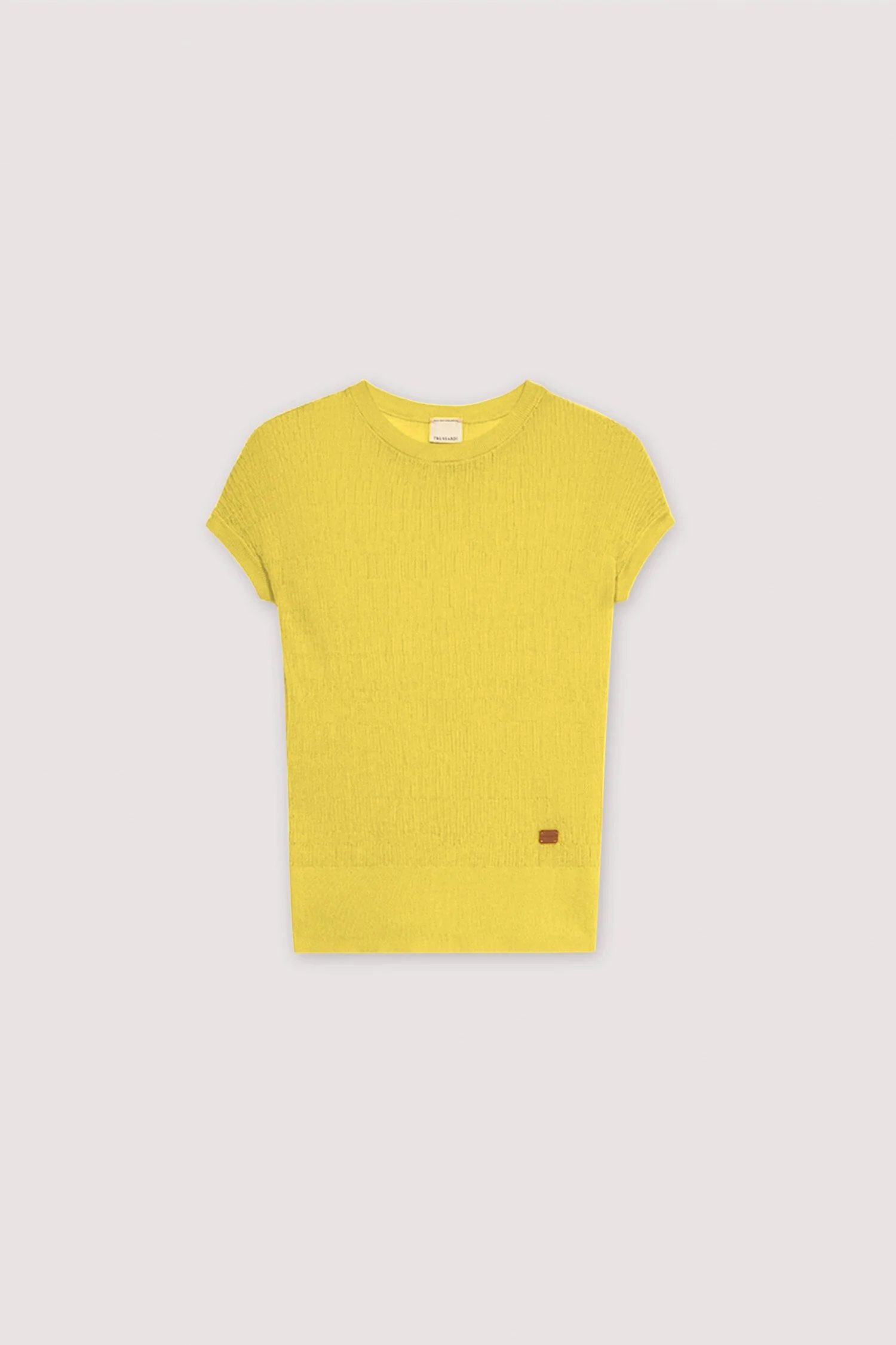 Short-sleeved cotton crepe T-shirt with 3D texture - Image 5