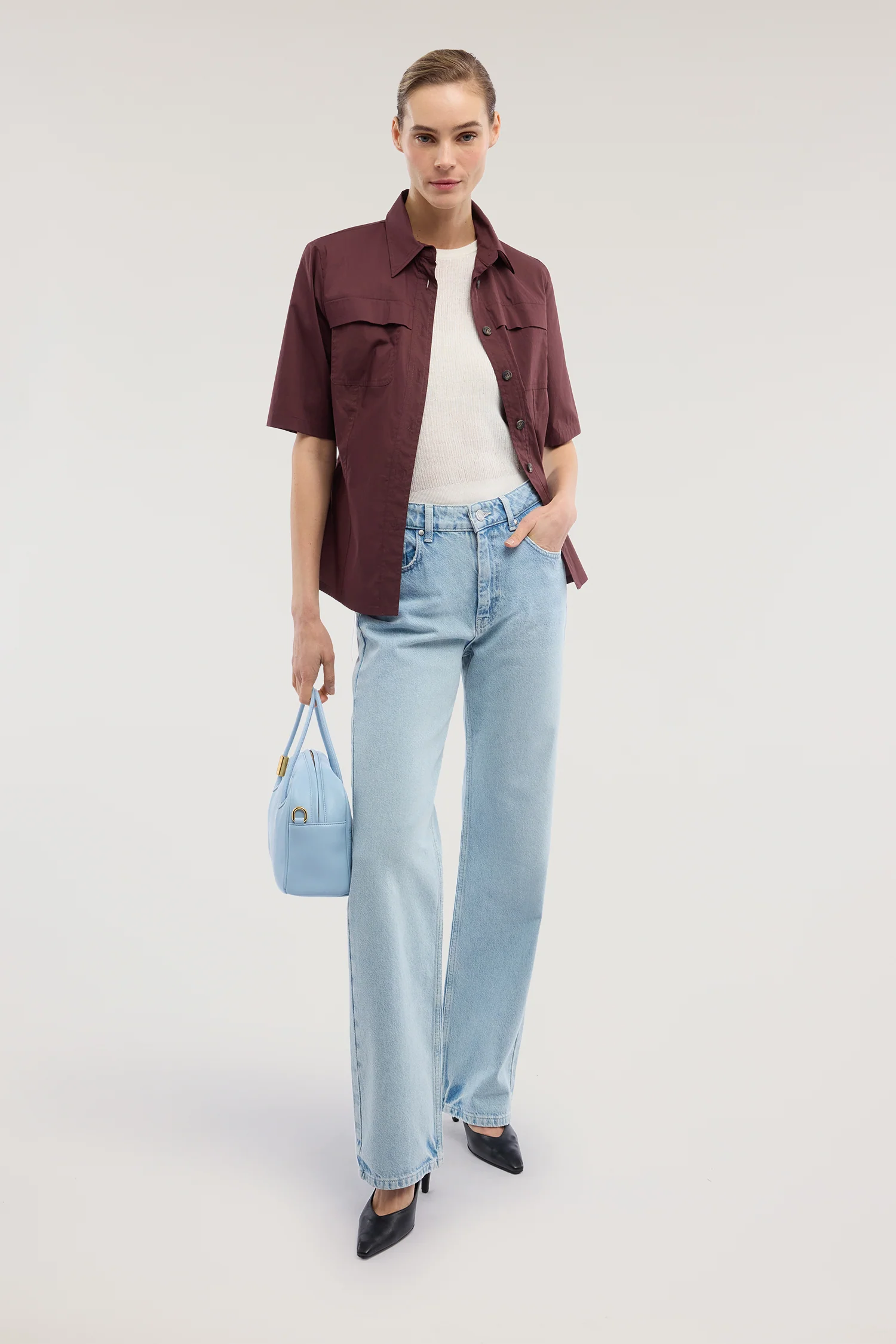 Short-sleeved cotton shirt in lightweight fabric - Image 4