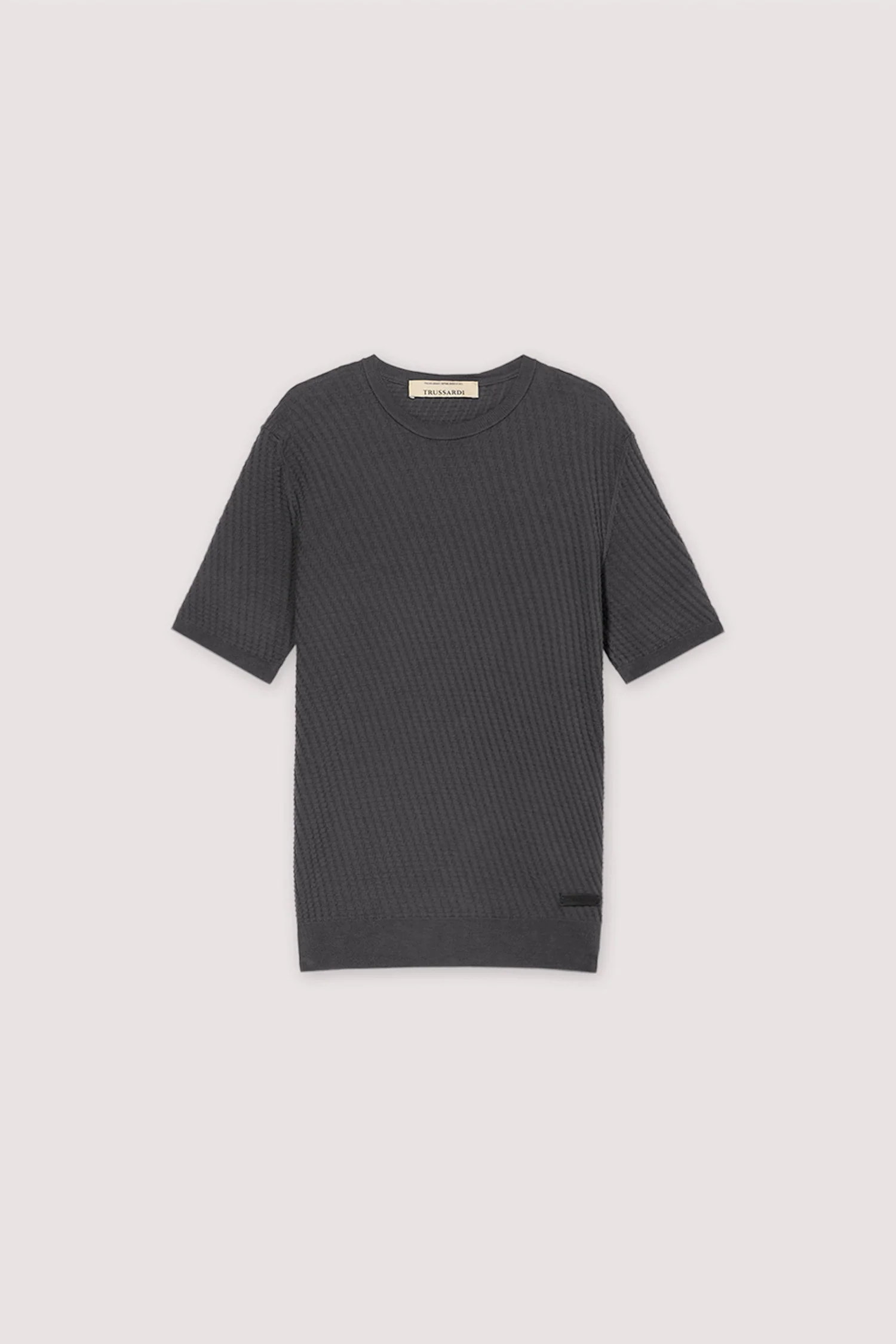 Short-sleeved cotton t-shirt with three-dimensional texture - Image 5