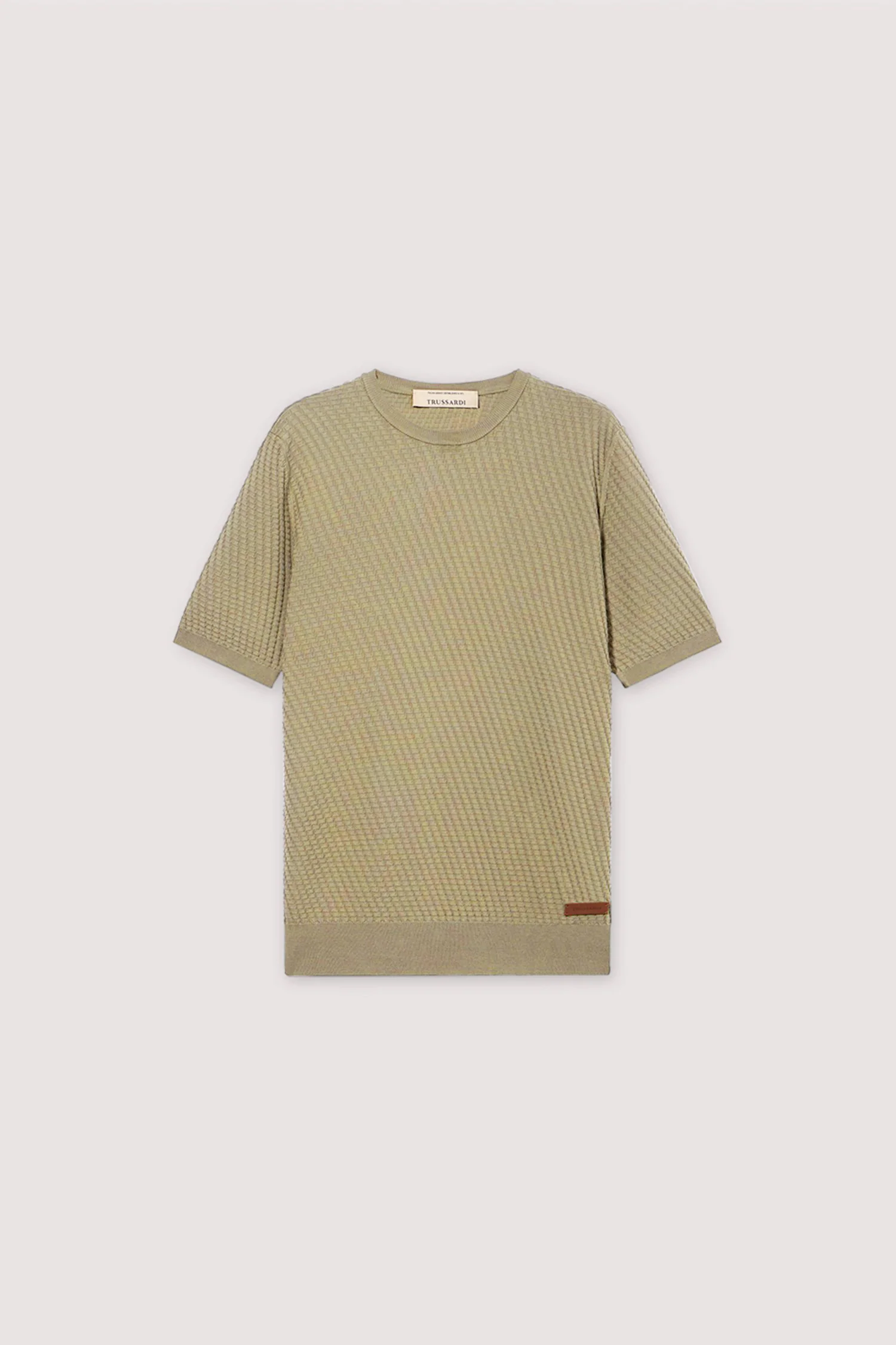 Short-sleeved cotton t-shirt with three-dimensional texture - Image 5