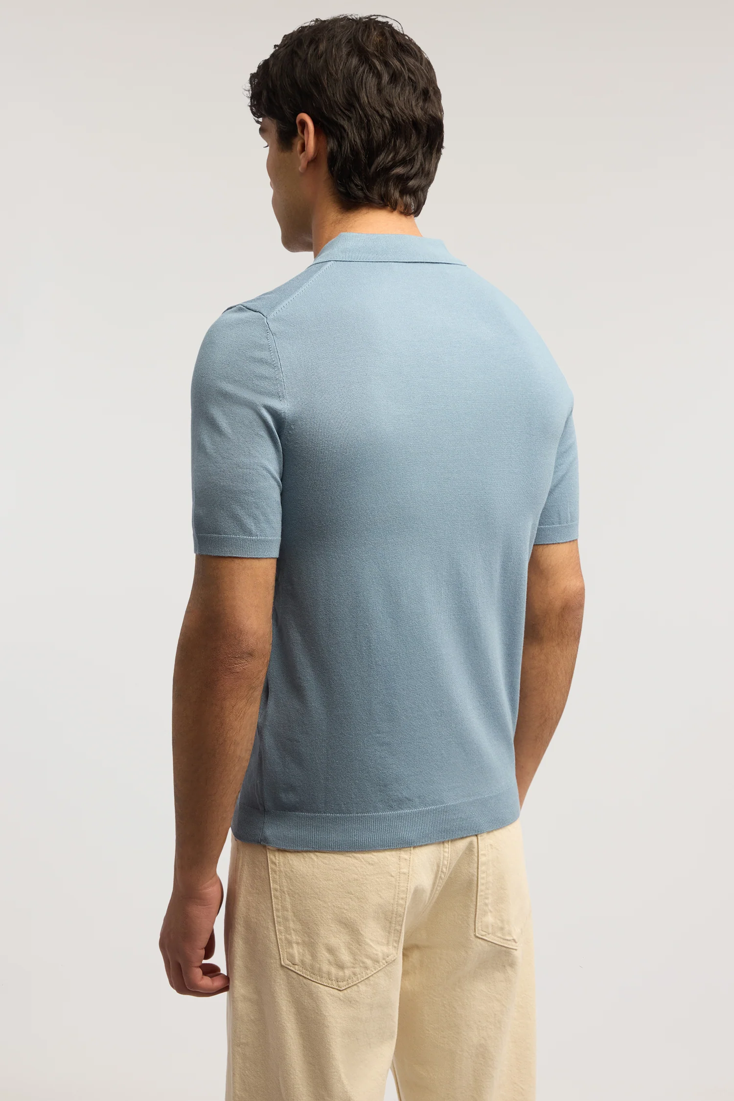 Short-sleeved polo shirt in viscose blend - Image 3