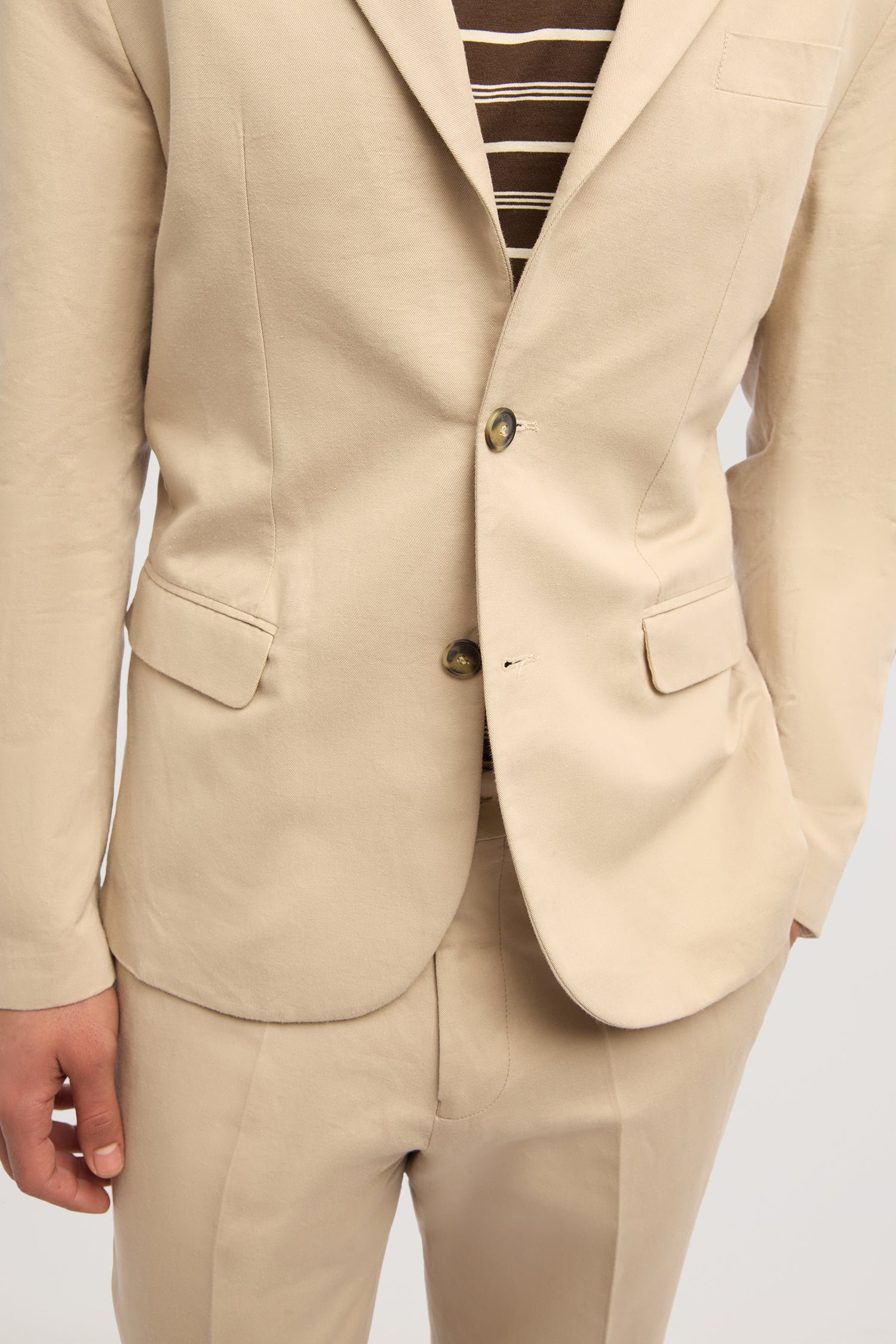 Single-breasted blazer in linen and cotton - Image 3