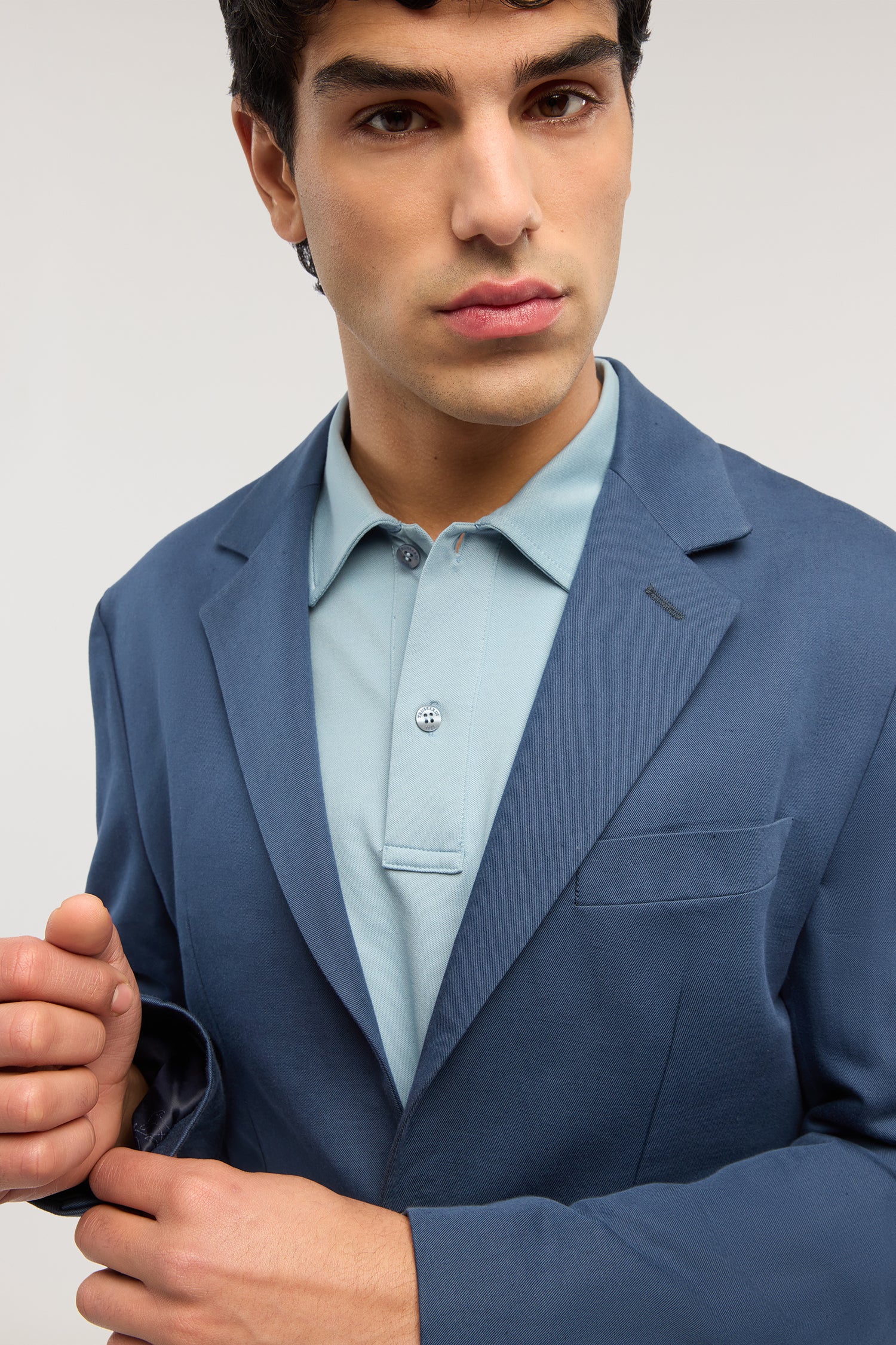 Single-breasted blazer in linen and cotton - Image 3