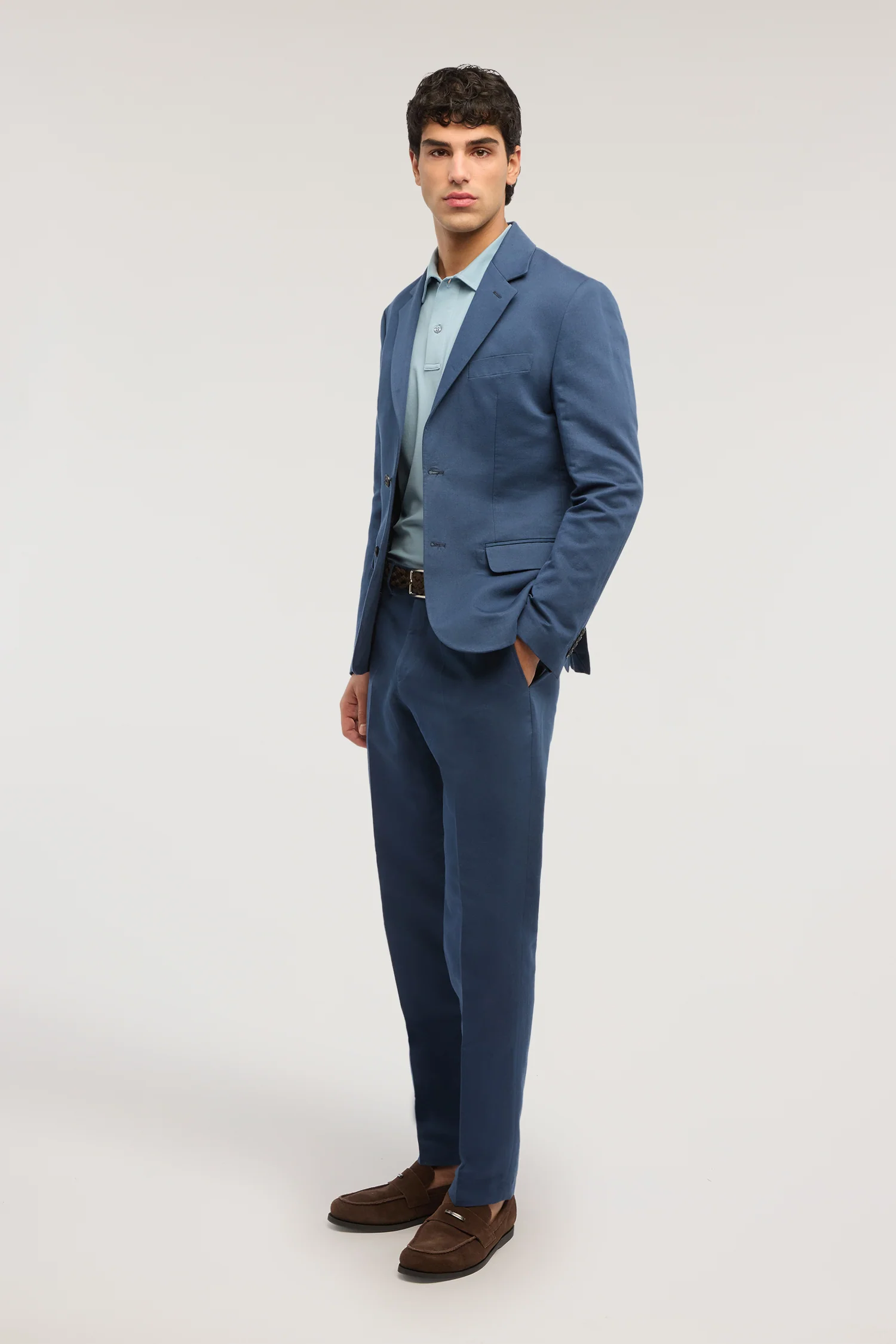 Single-breasted blazer in linen and cotton - Image 4