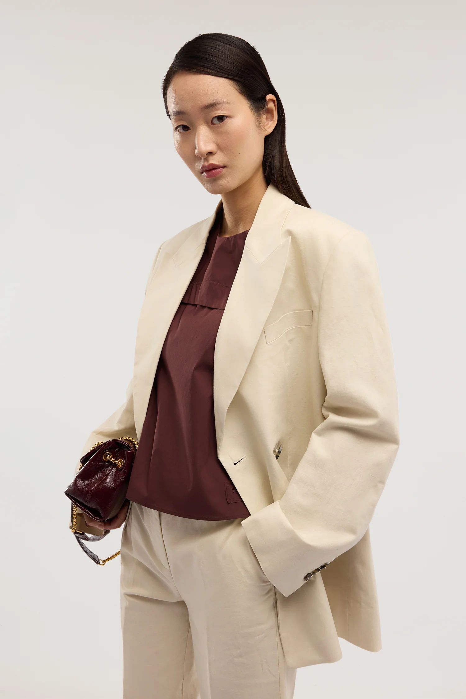 Sleeveless blouse in poplin - Image 4