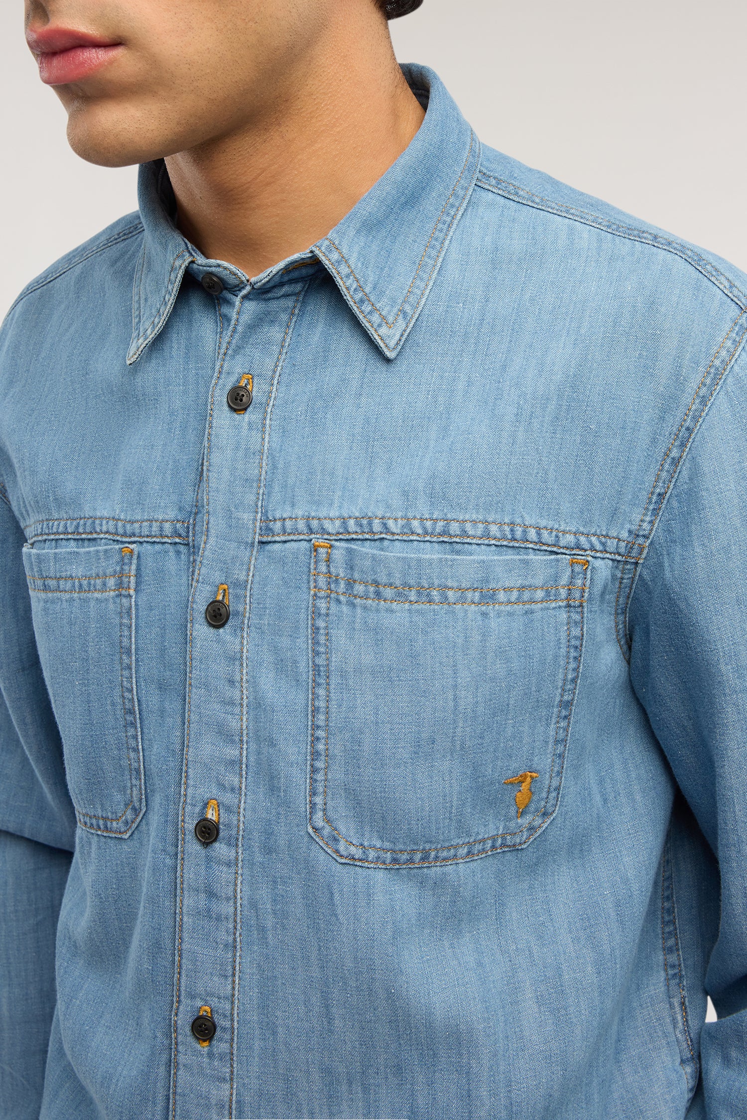 Slim fit denim shirt - Image 3