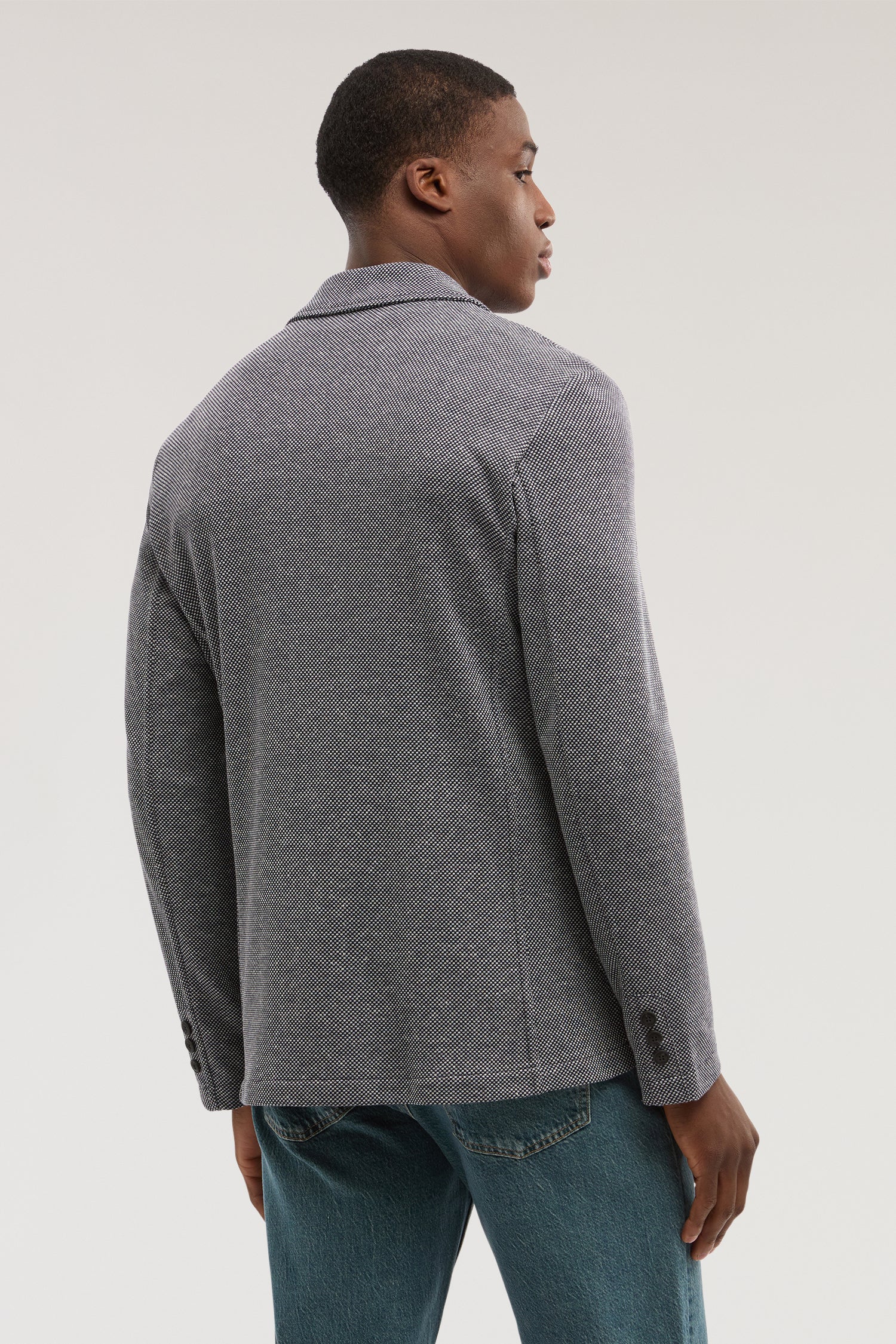 Slim-fit jacket in linen-blend jersey - Image 2