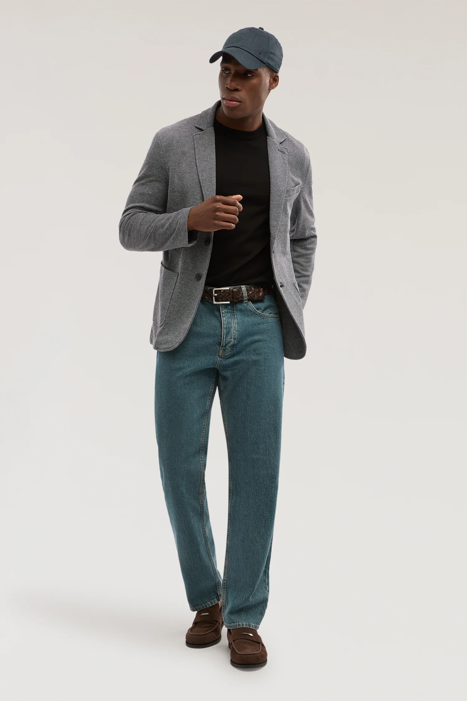 Slim-fit jacket in linen-blend jersey - Image 4