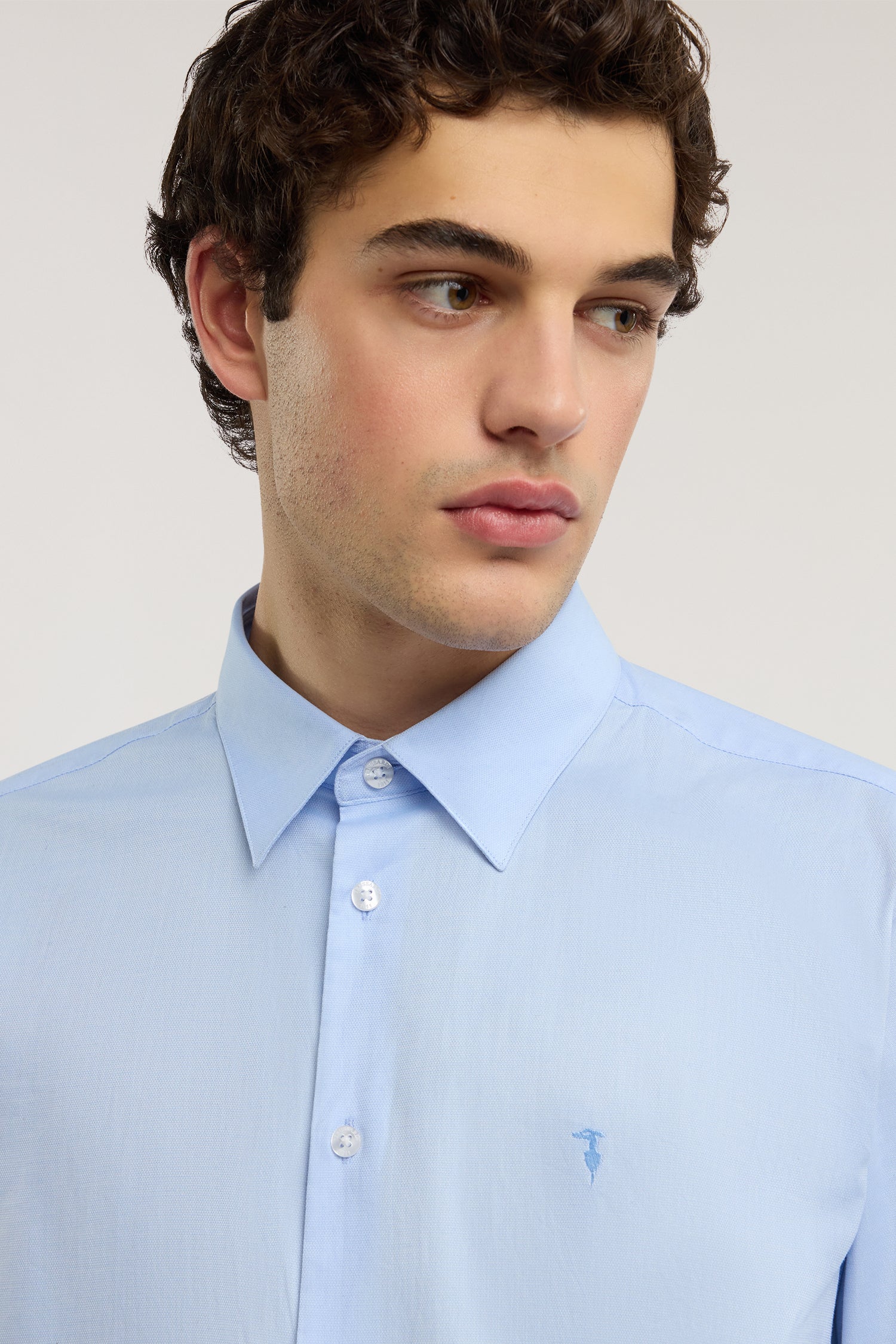 Slim fit shirt in stretch textured cotton - Image 3
