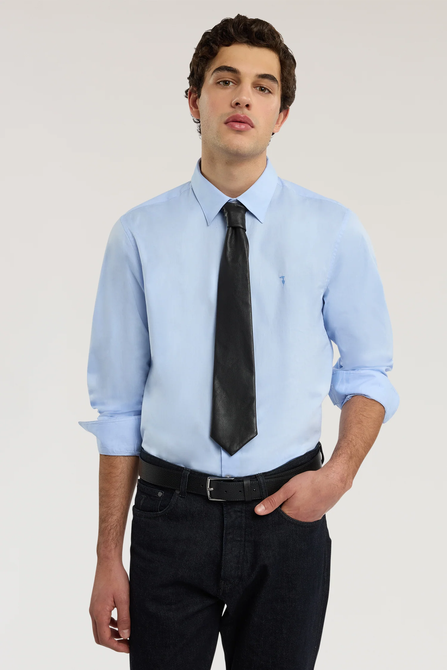 Slim fit shirt in stretch textured cotton - Image 4