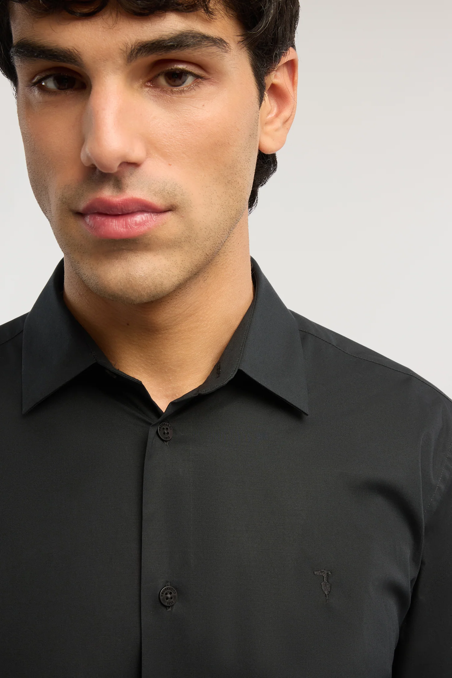 Slim-fit stretch cotton poplin shirt - Image 3