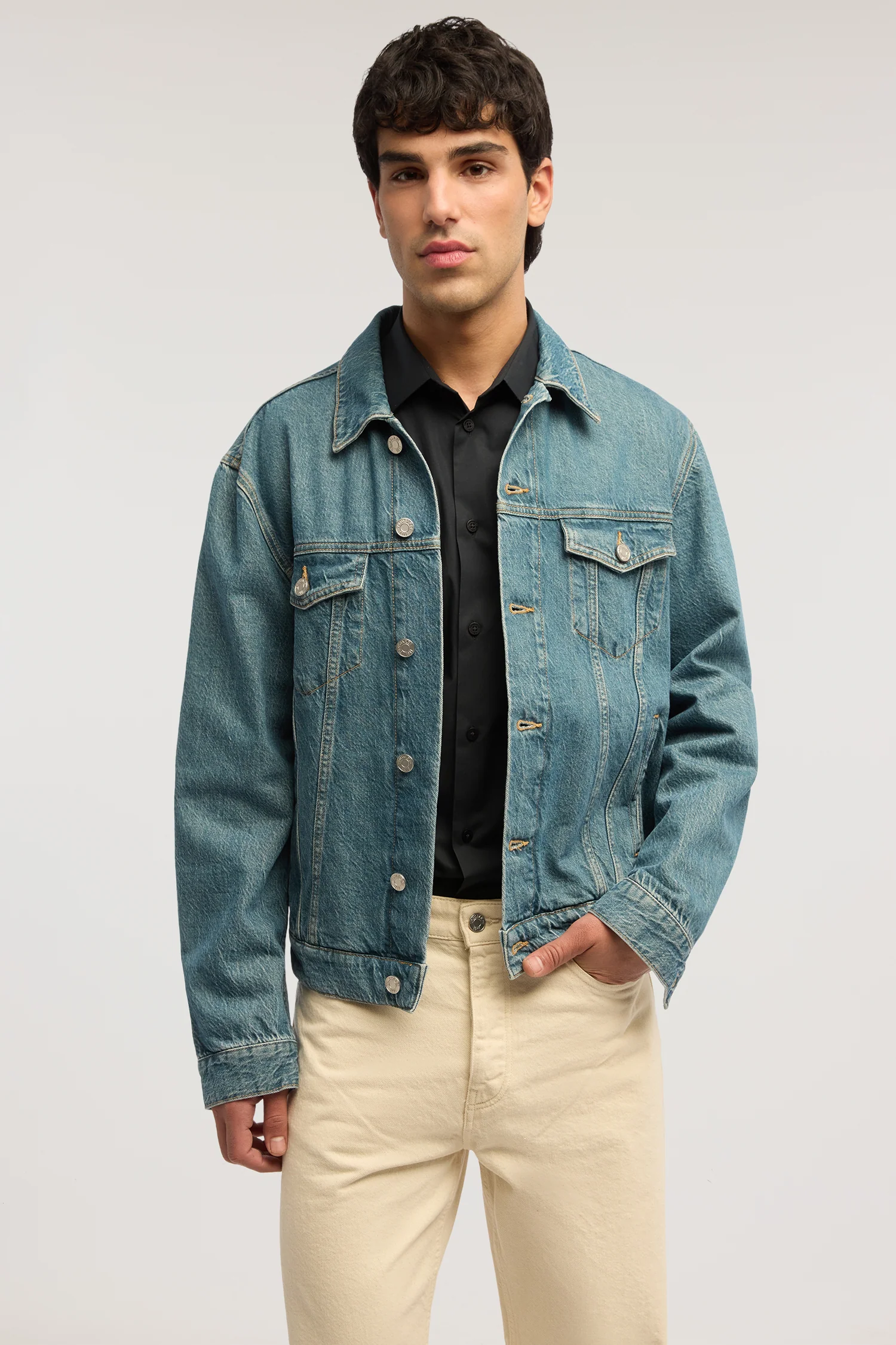 Slim-fit stretch cotton poplin shirt - Image 4