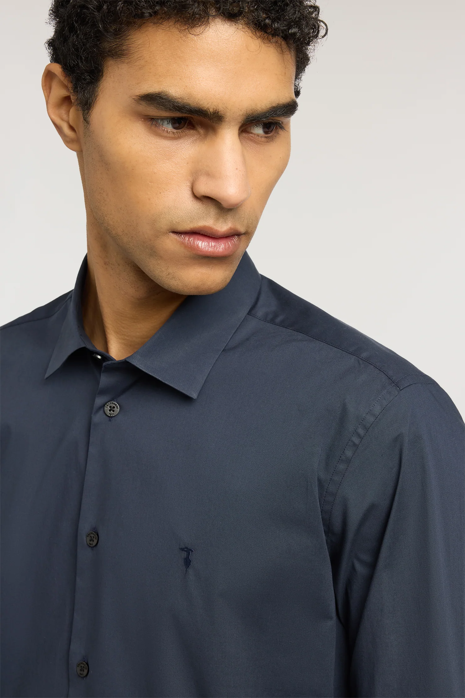 Slim-fit stretch cotton poplin shirt - Image 3