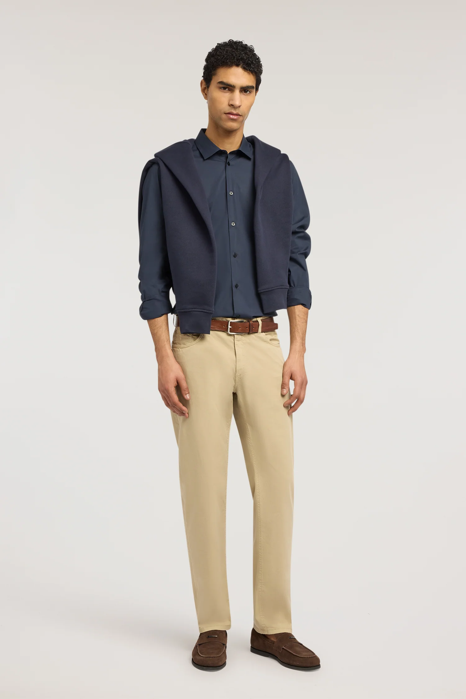 Slim-fit stretch cotton poplin shirt - Image 4