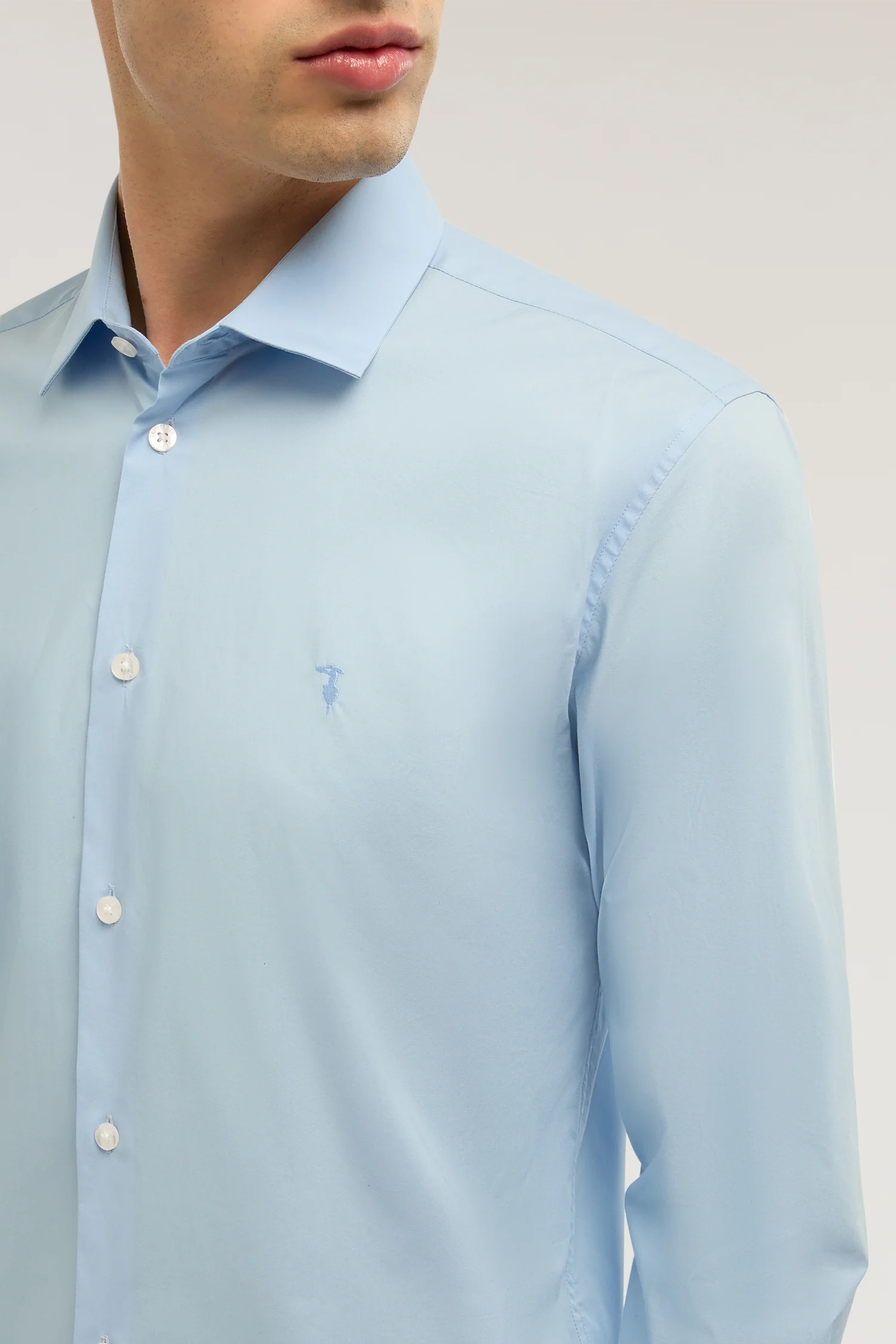 Slim-fit stretch cotton poplin shirt