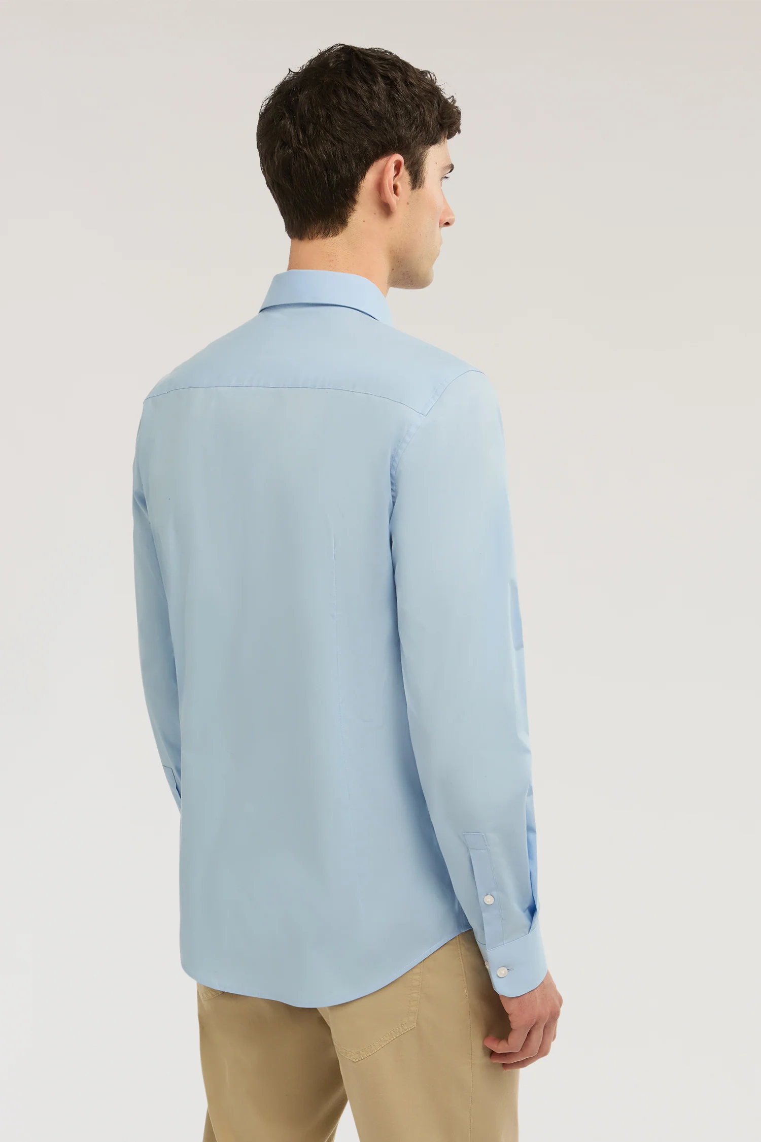 Slim-fit stretch cotton poplin shirt - Image 3
