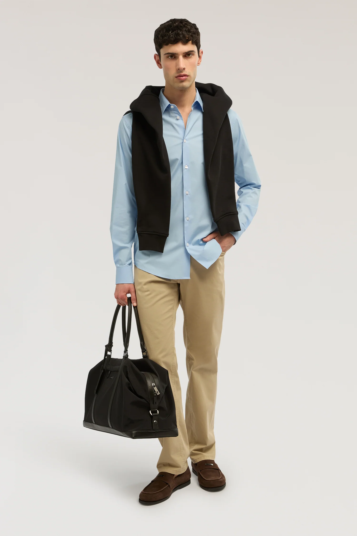 Slim-fit stretch cotton poplin shirt - Image 5