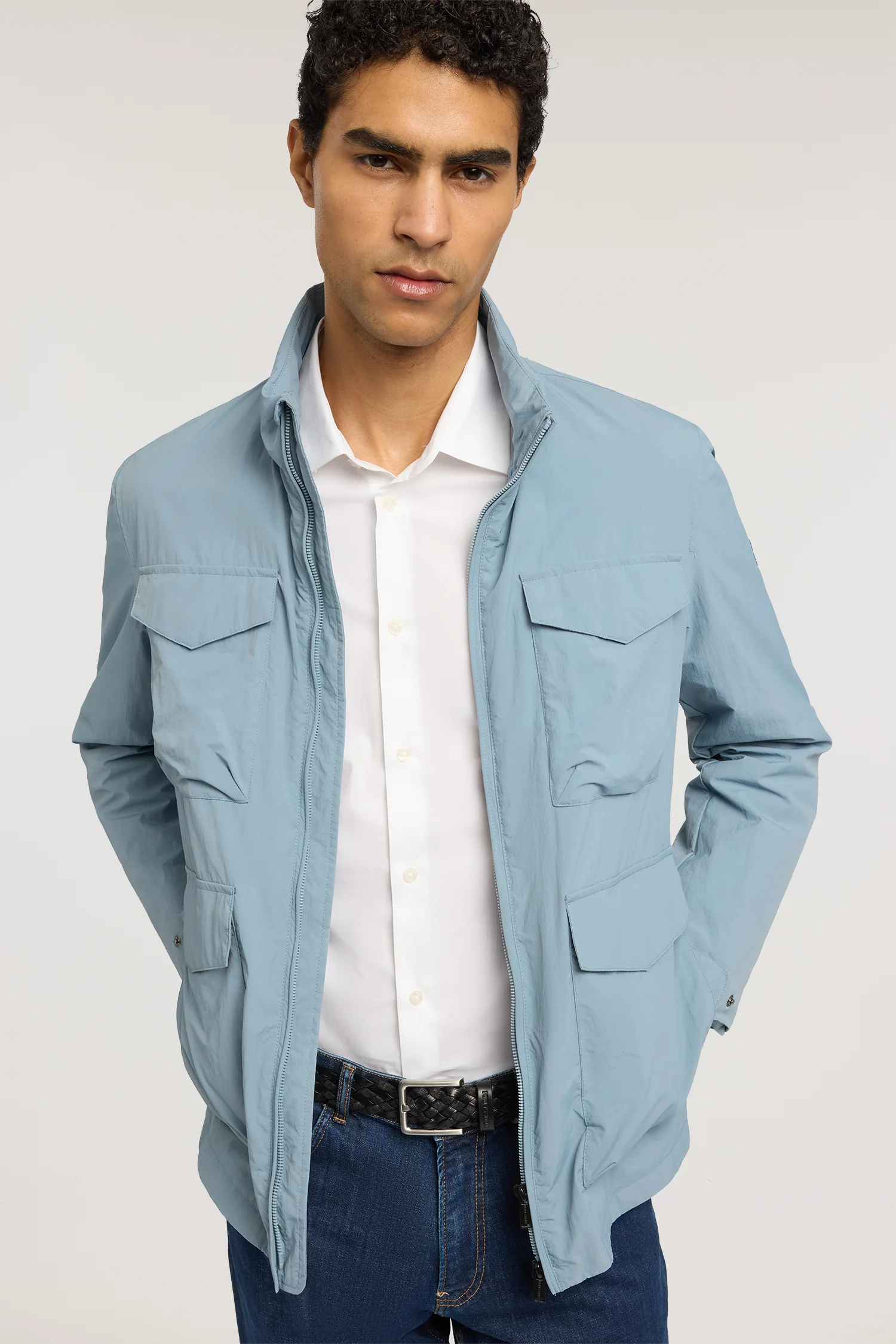 Slim-fit stretch cotton poplin shirt - Image 4